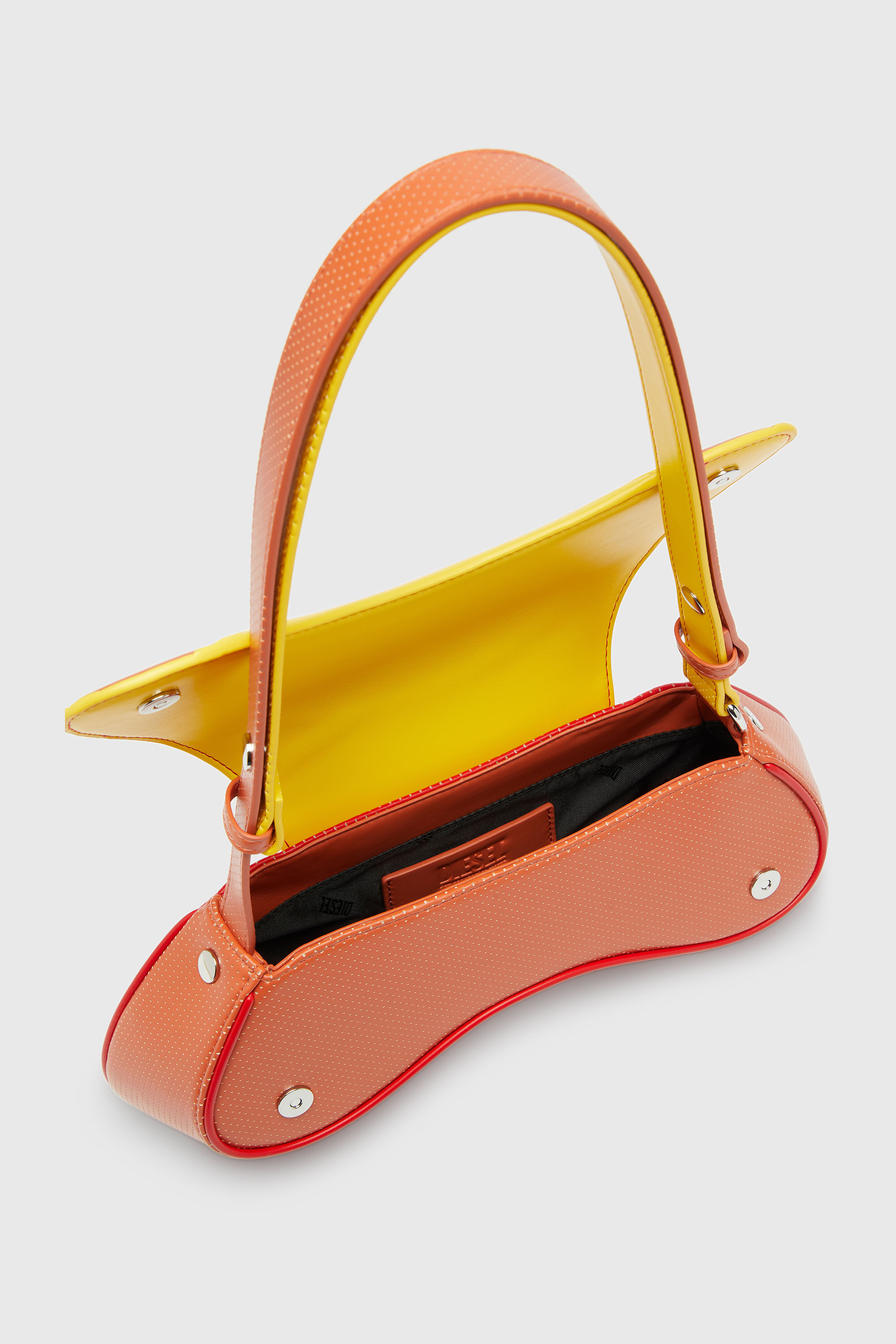 Diesel - PLAY CROSSBODY, Woman's Play - Crossbody bag in quilted perforated PU in Orange/Yellow - 4