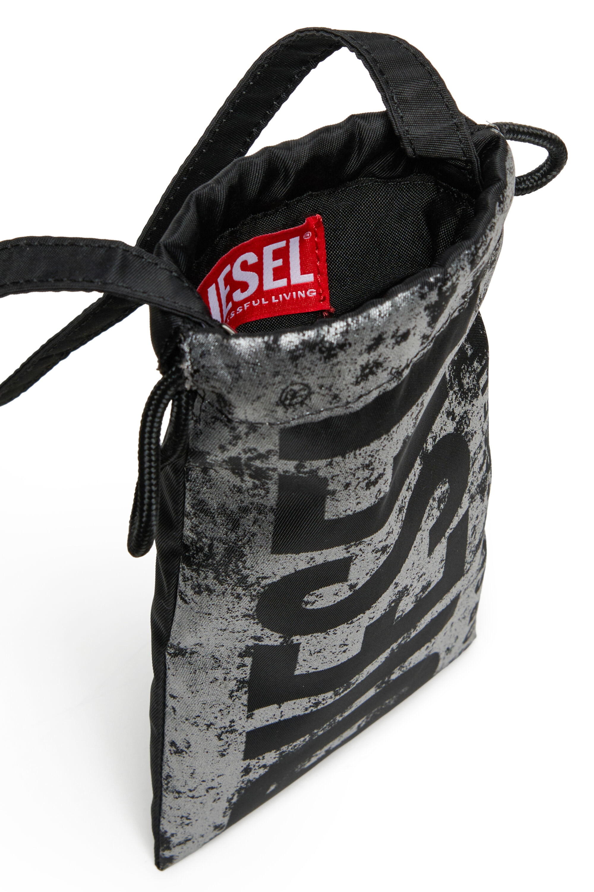 Diesel - WIXY, Woman's WIXY-Fabric bag with all-over logo in Black - 3