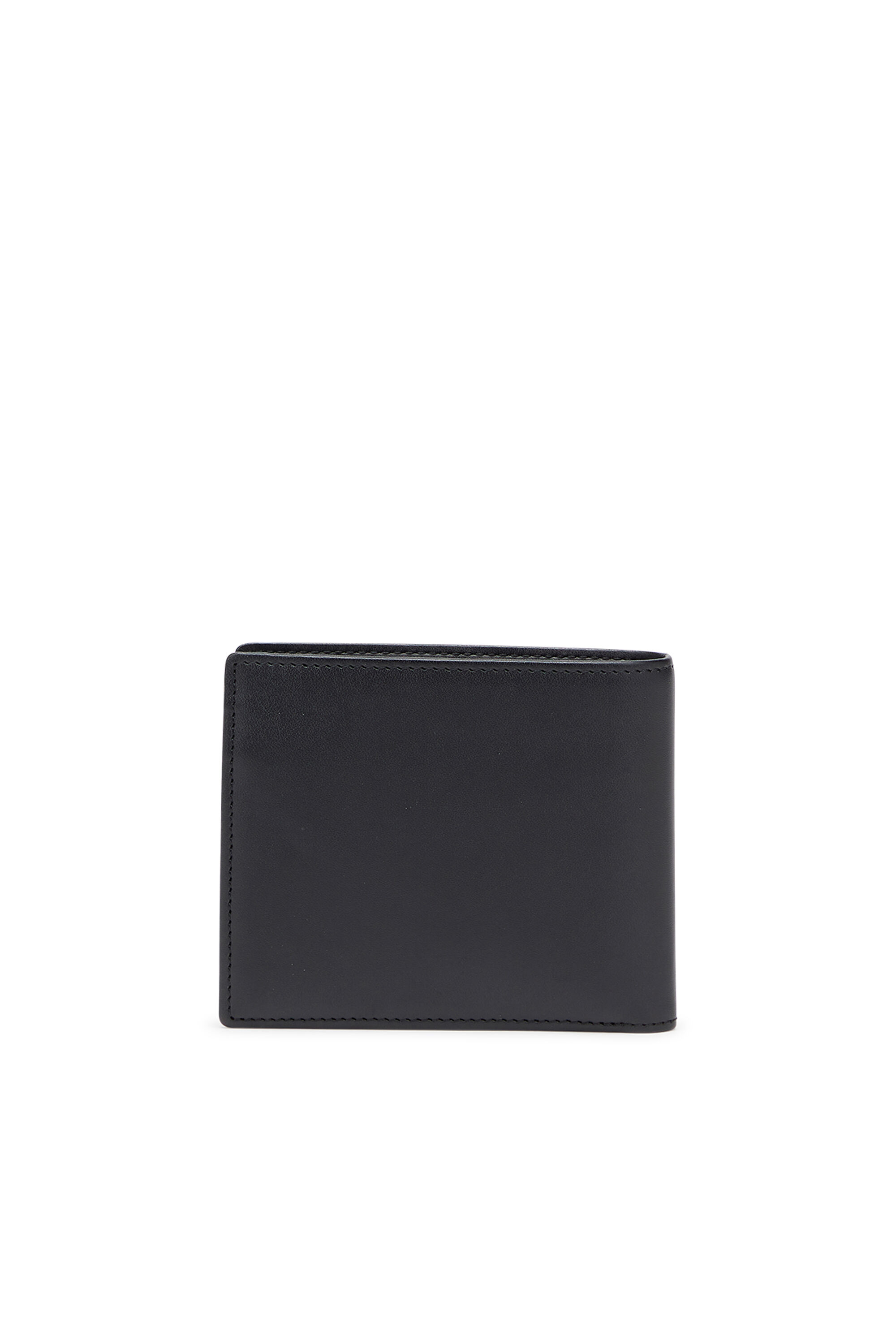 Diesel - D-LOGO 2.0 BI FOLD COIN S, Man's Bi-fold wallet in leather with coin pocket in Black - 2