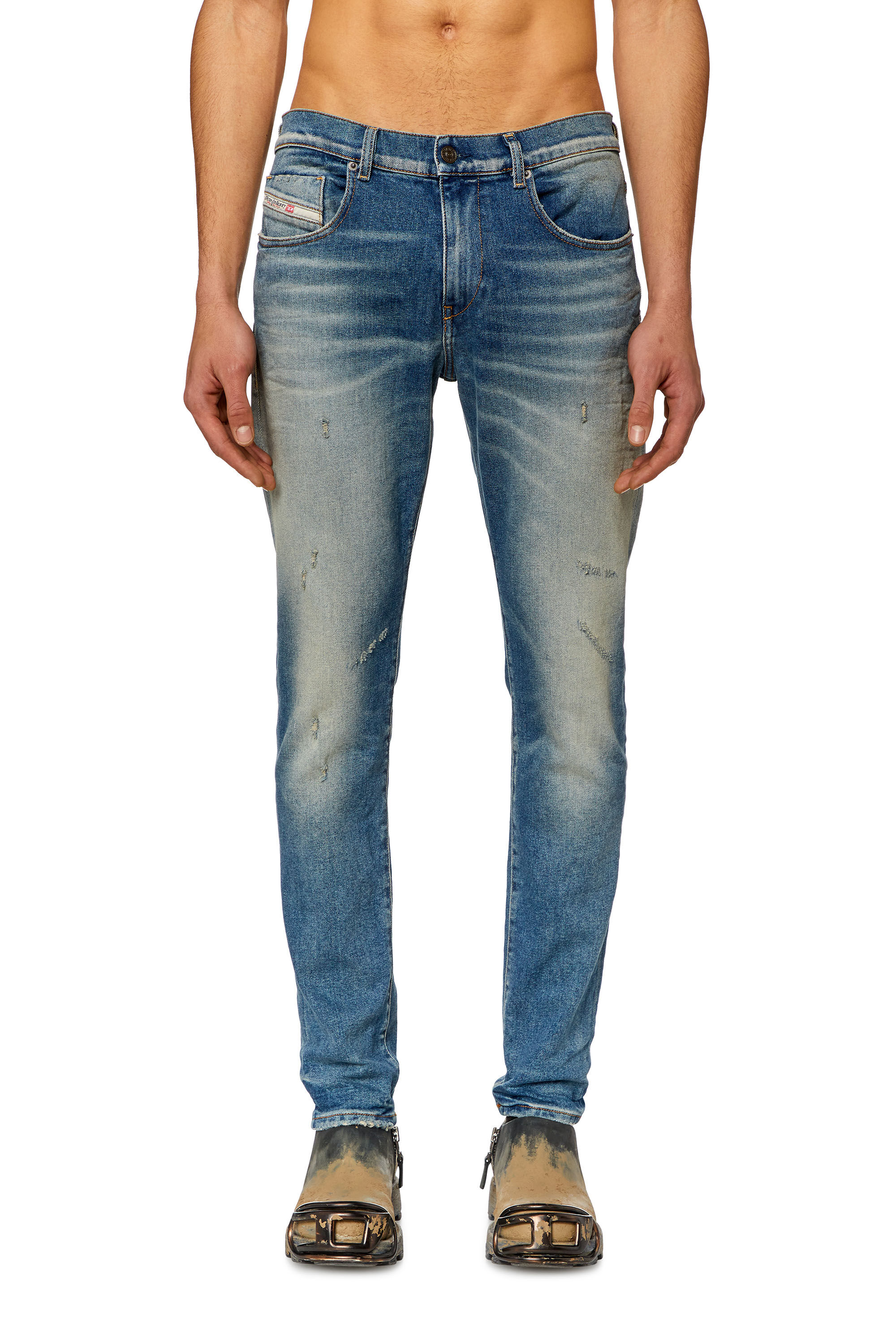 Diesel - Slim Jeans 2019 D-Strukt 09H55, Light Blue - Image 3