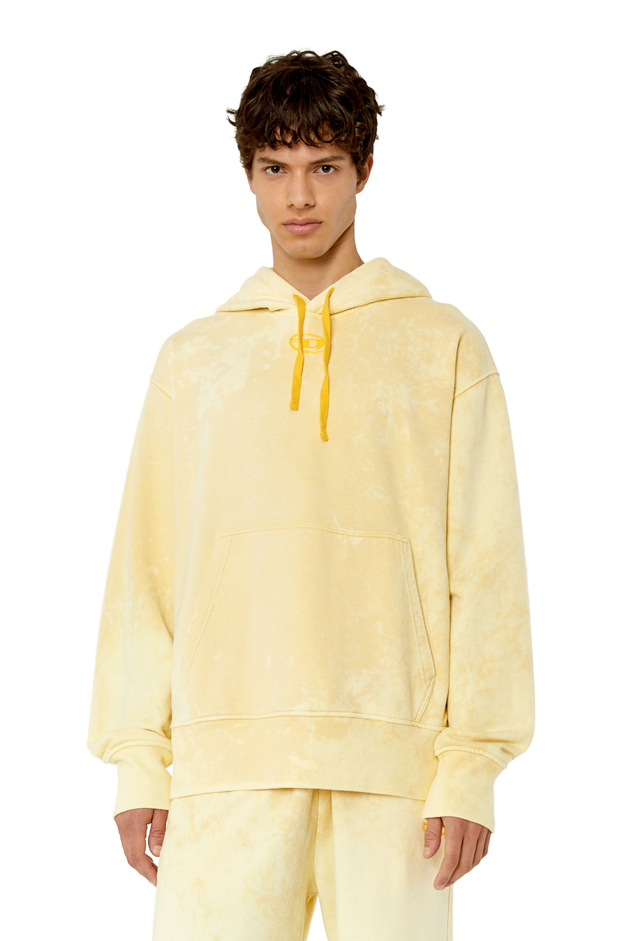 Diesel - S-MACS-HOOD-G2, Man's Oversized faded hoodie with logo in Yellow - 3