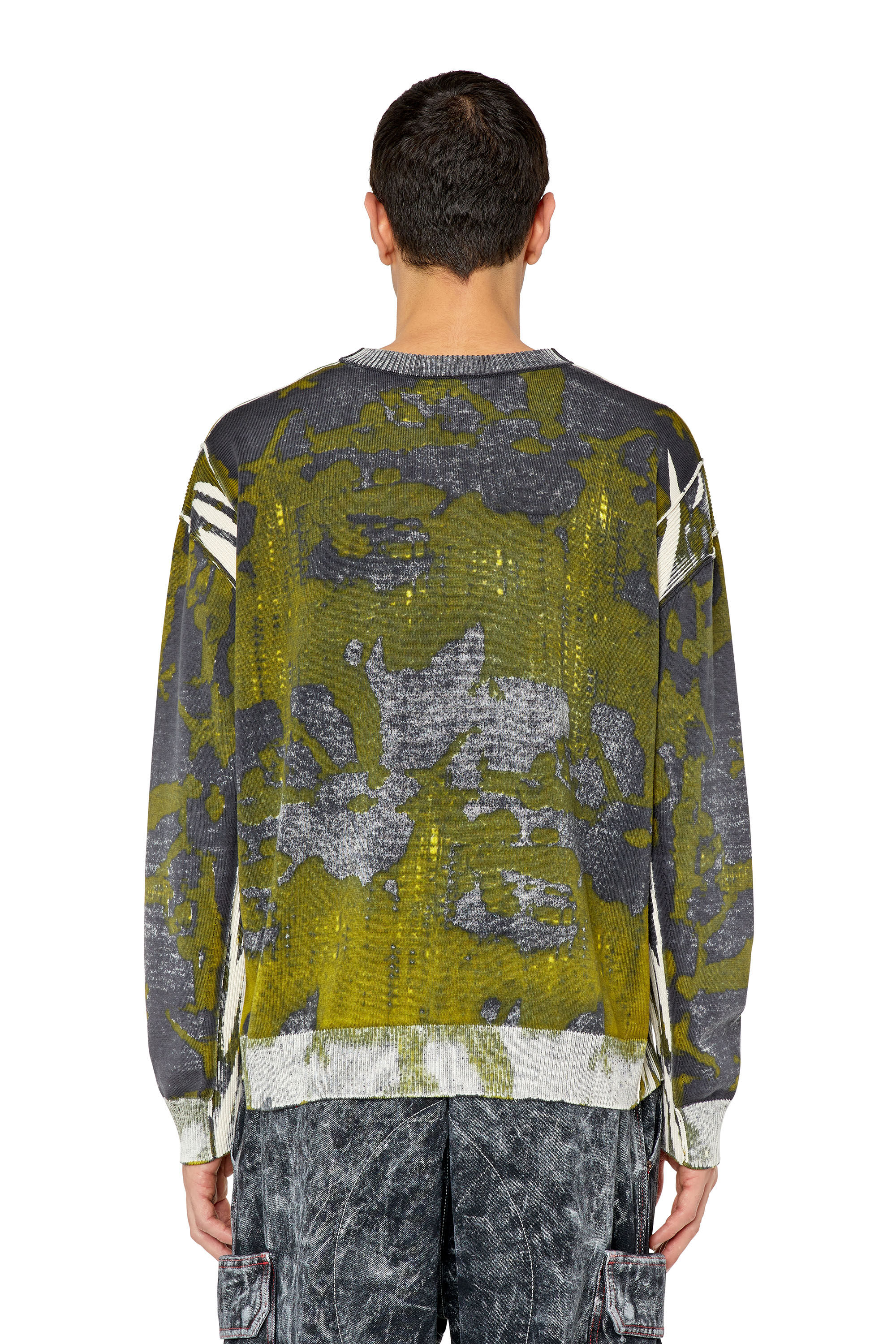 Diesel - K-LARAN, Man's Camo-print jumper in Black/Green - 4