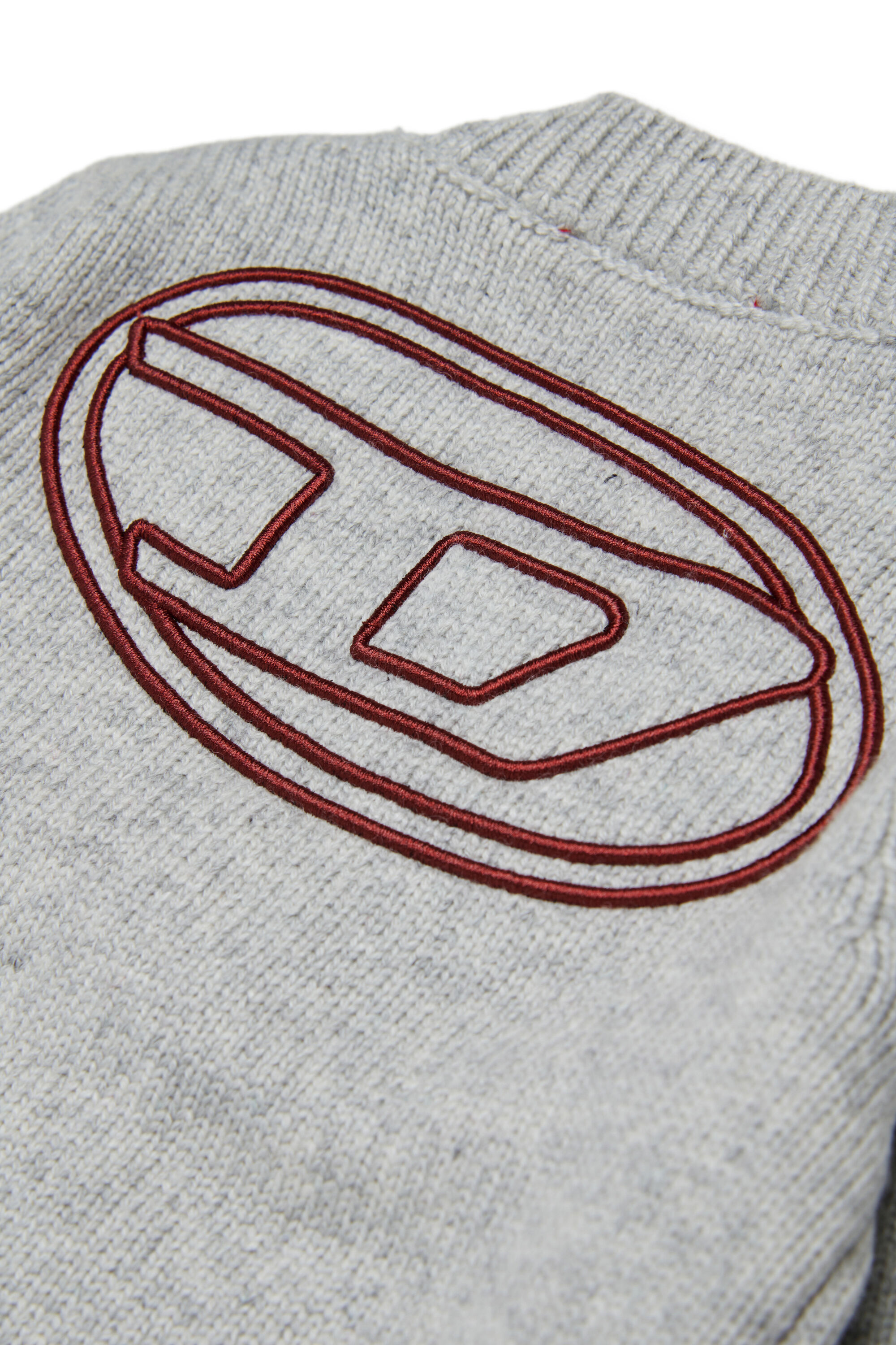 Diesel - KOLYB, Man's Cashmere-enriched cardigan with big Oval D in Grey - 4
