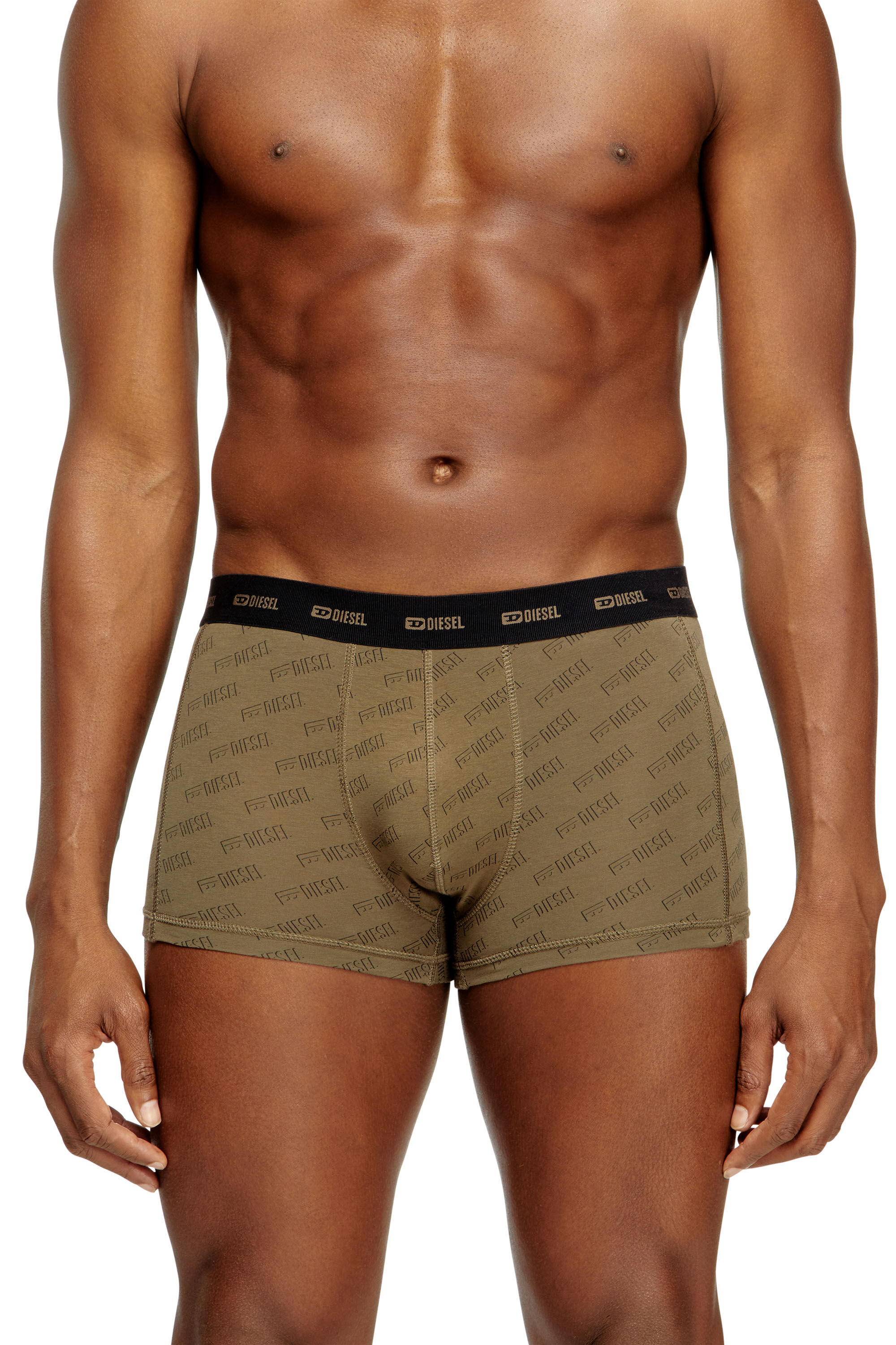 Diesel - DAMIEN-UTLT-3PACK, Man's 3-pack boxer briefs with stylised logo in Military Green - 3