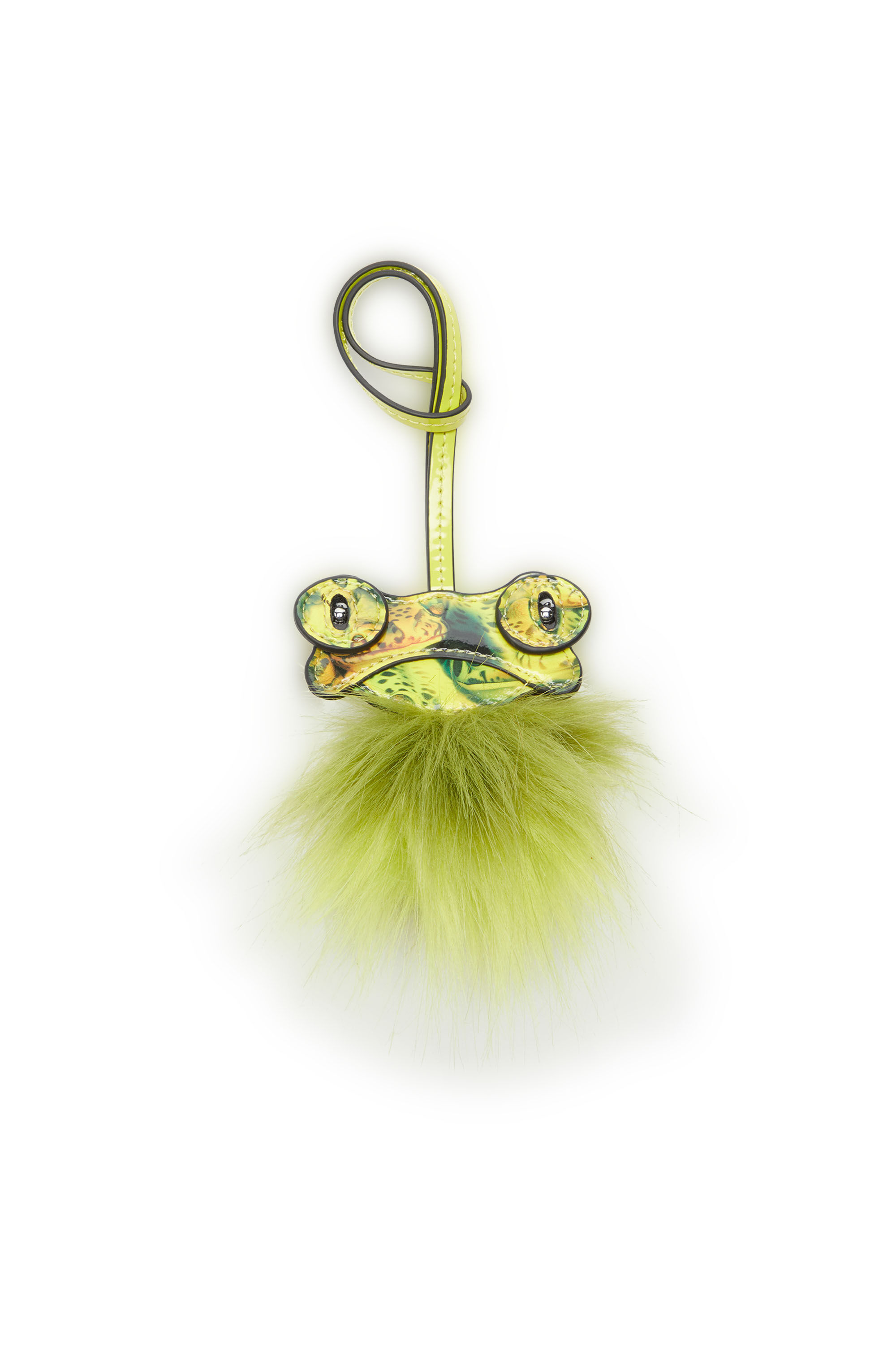 Diesel - FUR CHARMS III, Woman's Frog bag charm with fluffy tail in Green - 5