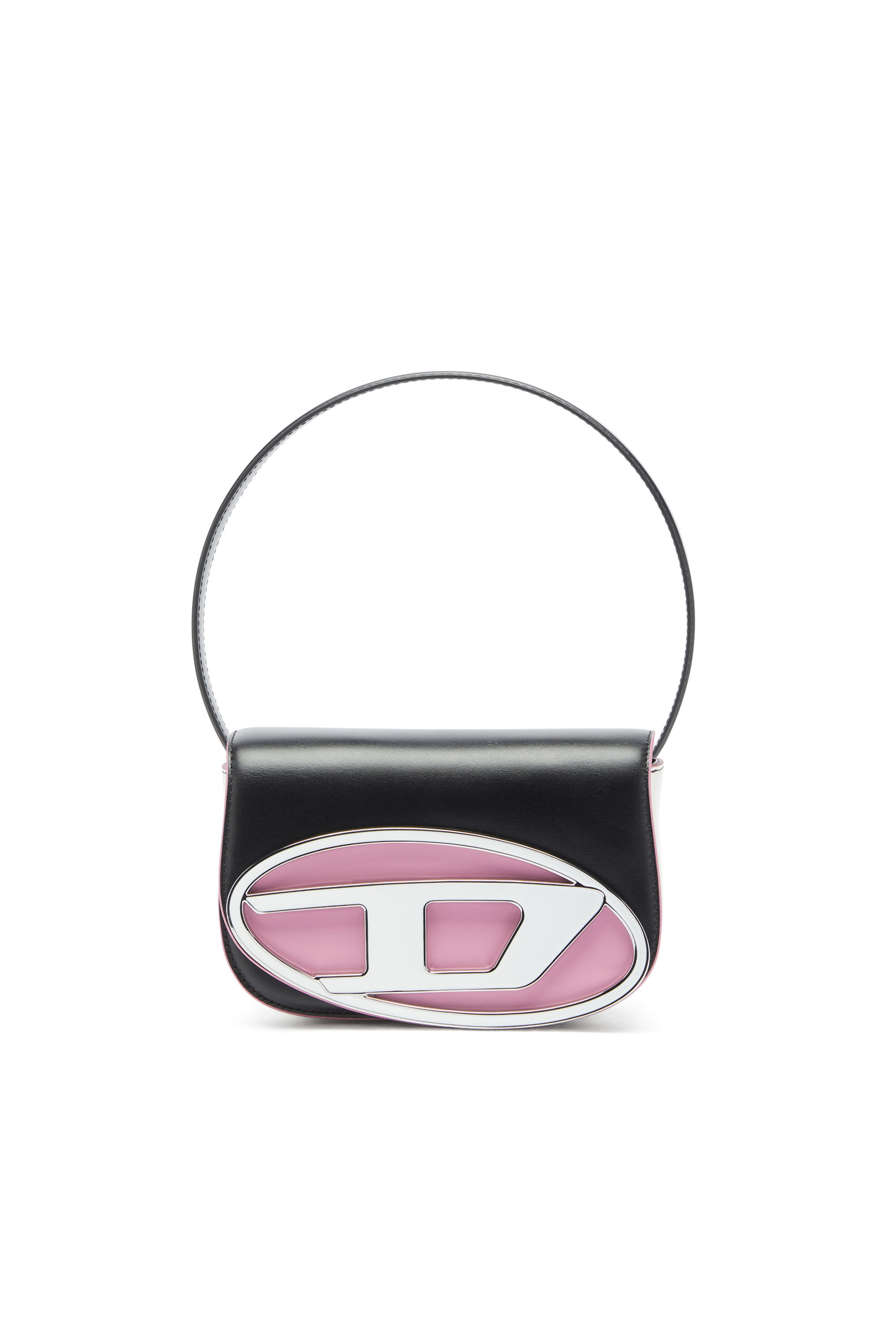 Diesel - 1DR, Woman's 1DR - Iconic shoulder bag in nappa leather in Black/Pink - 1
