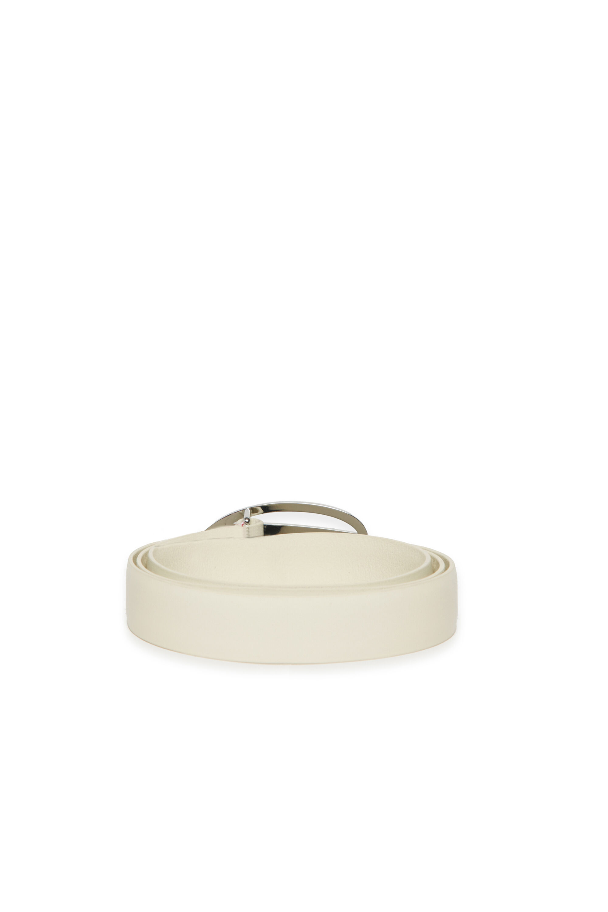 Diesel - B1DRCRYSTAL, Woman's 2cm leather belt with jewel buckle in White - 3