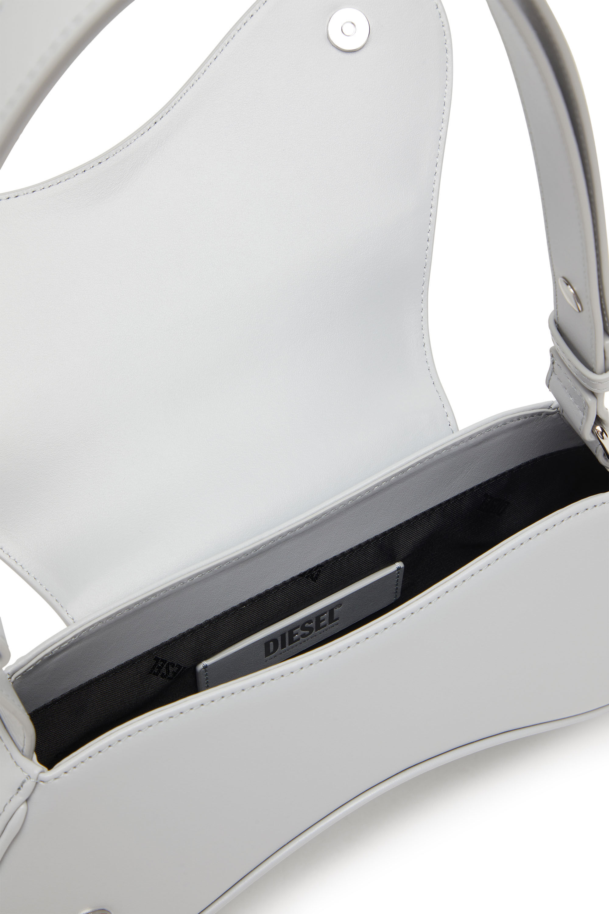 Diesel - PLAY CROSSBODY, Woman's Play-Crossbody bag in semi gloss leather in Grey - 5