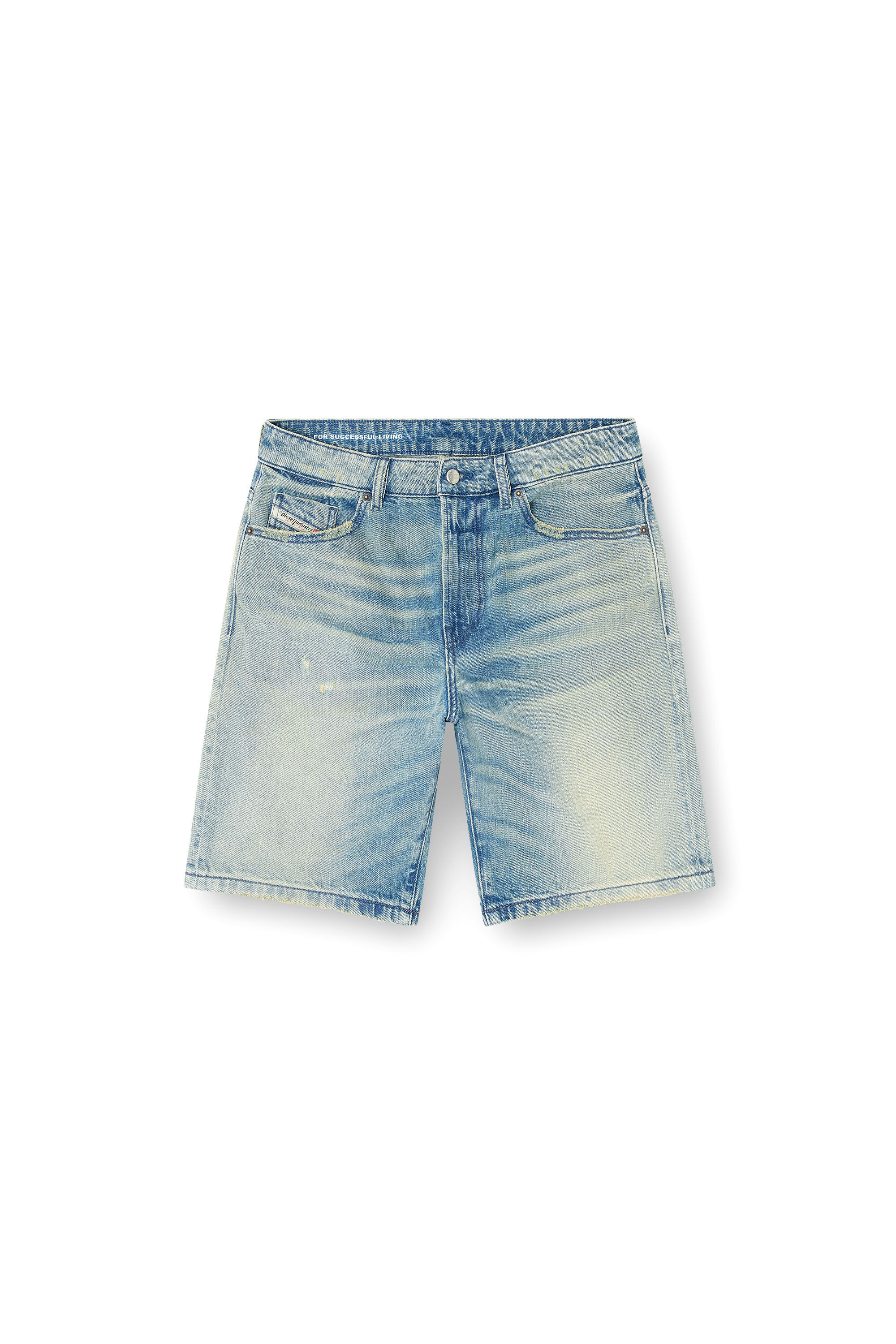 Diesel - D-FIN, Man's Slim shorts in worn-effect denim in Light Blue - 5