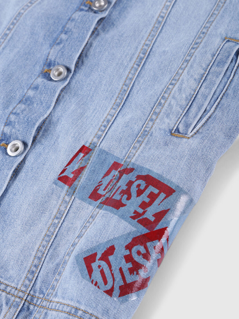 Desixty Girls Denim Shirt Dress With Logo Tape Detail Diesel
