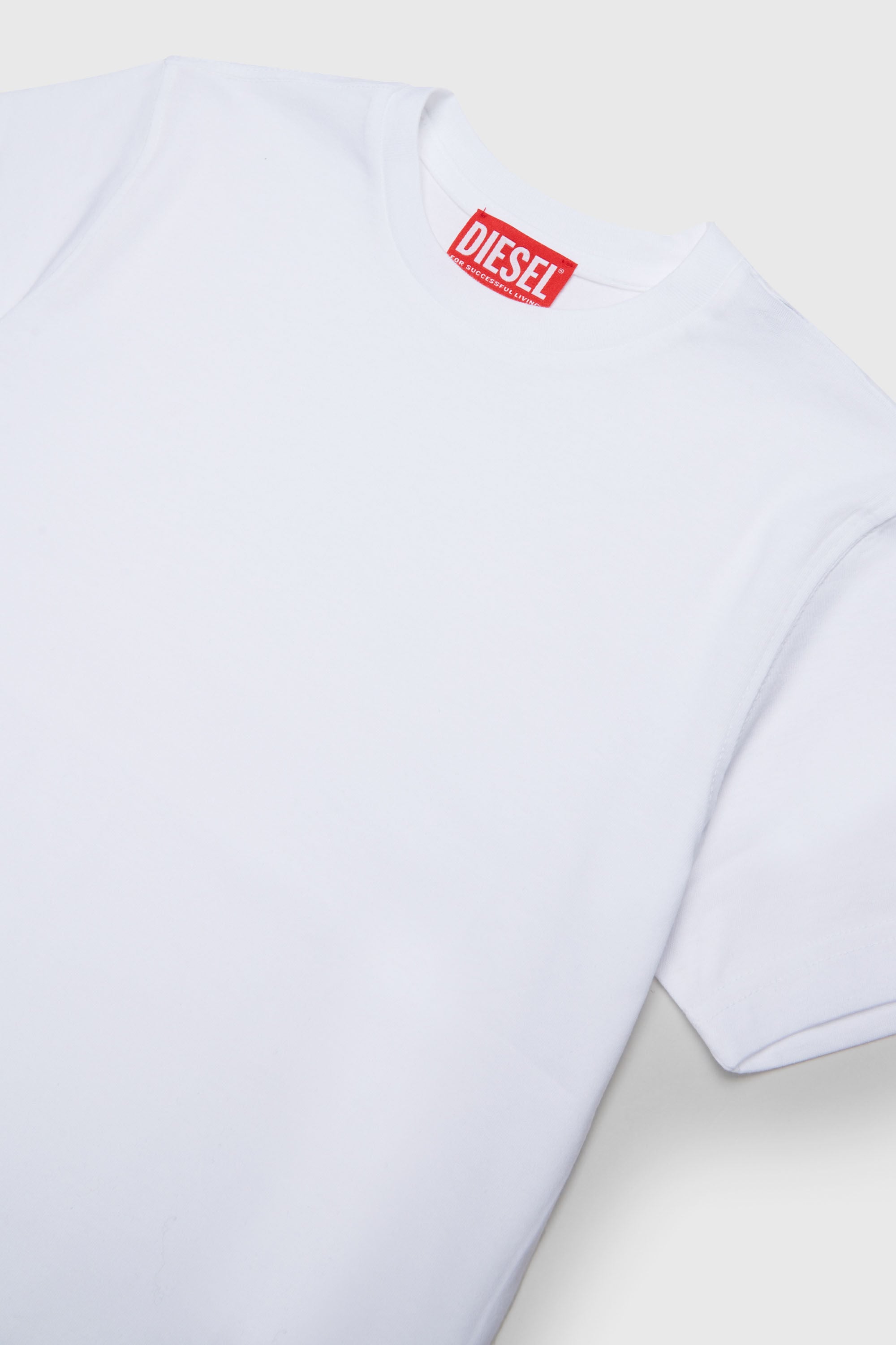 Diesel - TPRES, Man's T-shirt with cut-off logo in White - 3