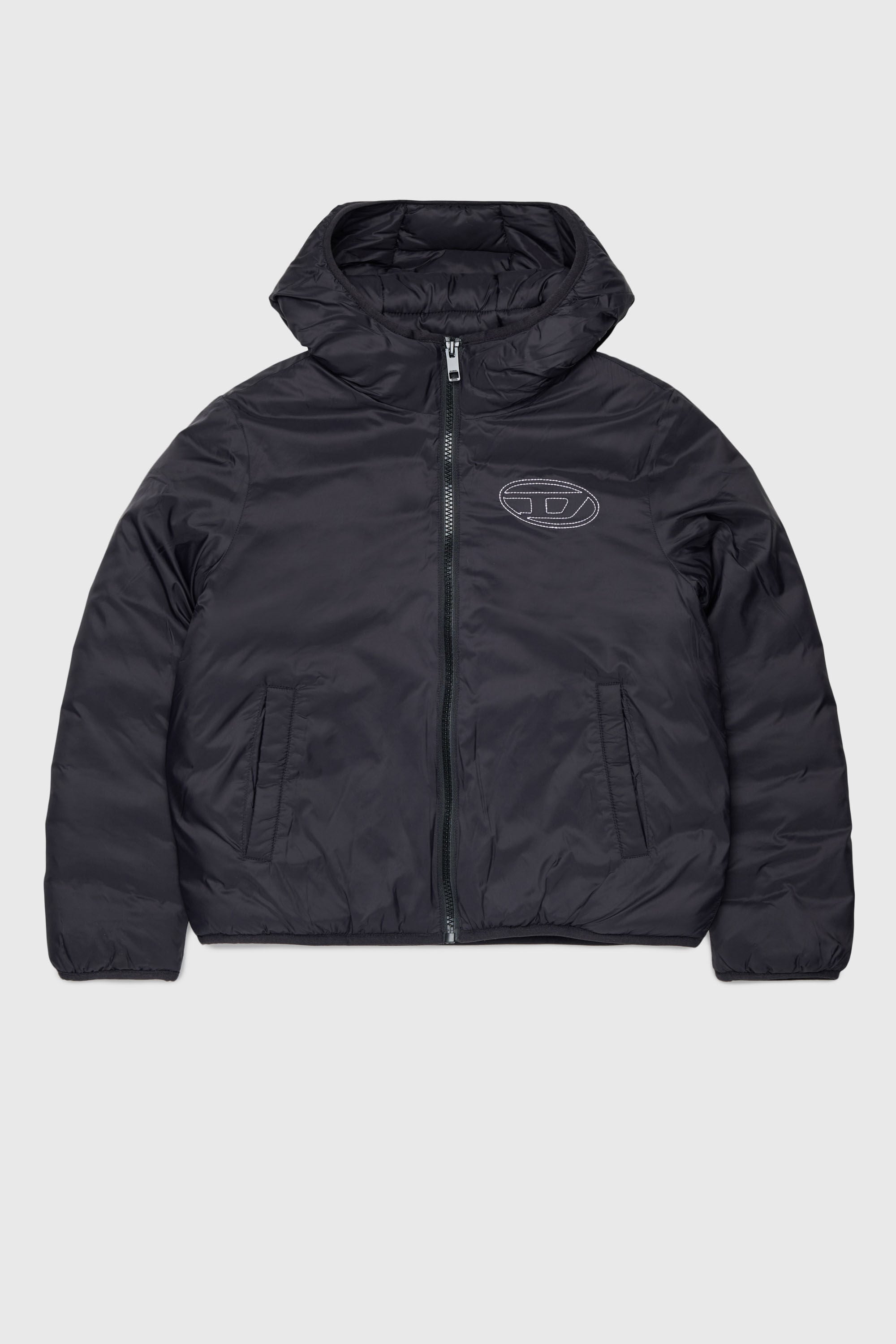 Diesel - JOSIPLS, Unisex's Hooded jacket in padded nylon in Black - 1