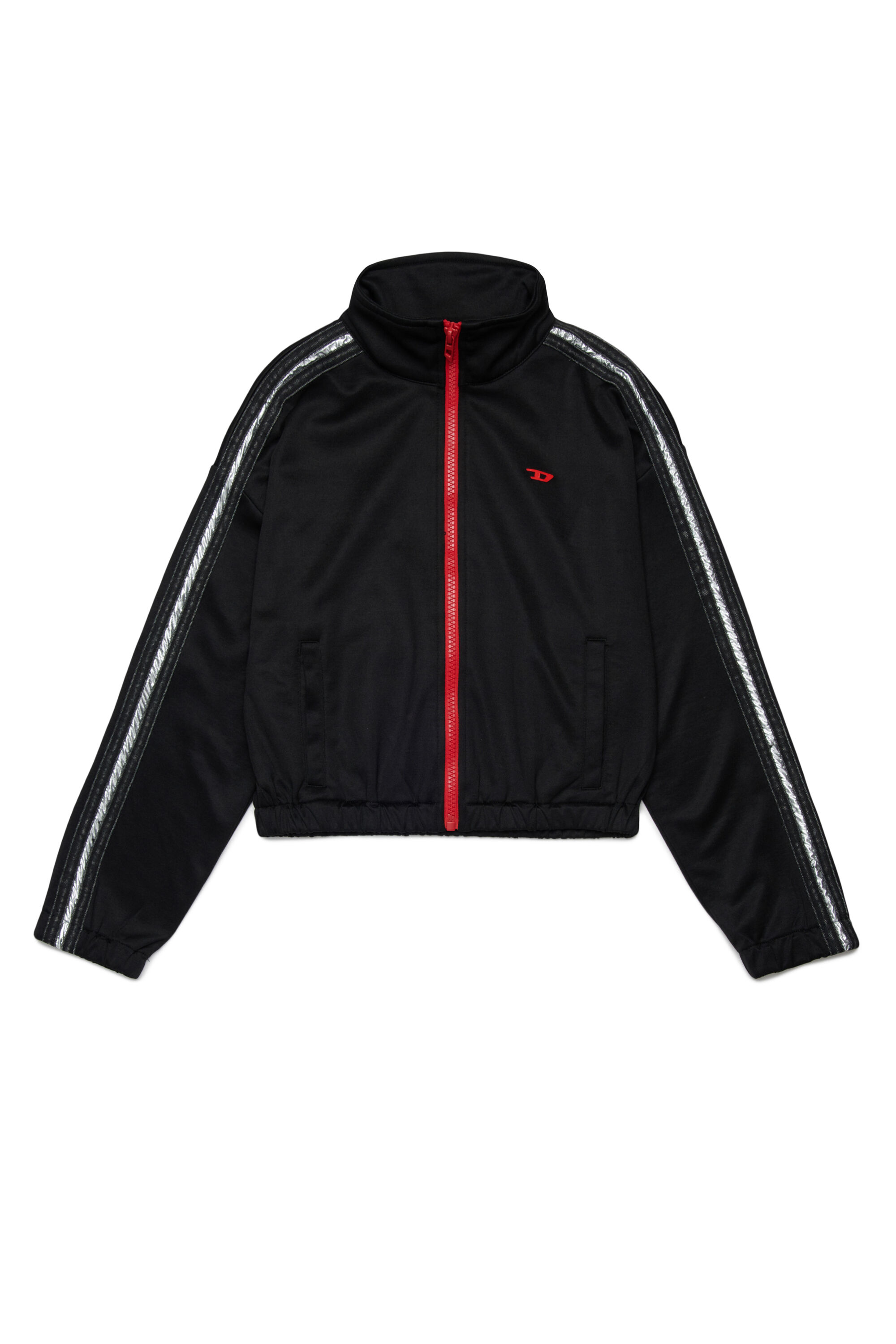 Diesel - STREET, Woman's Cropped sweatshirt with contrast zip in Black - 1