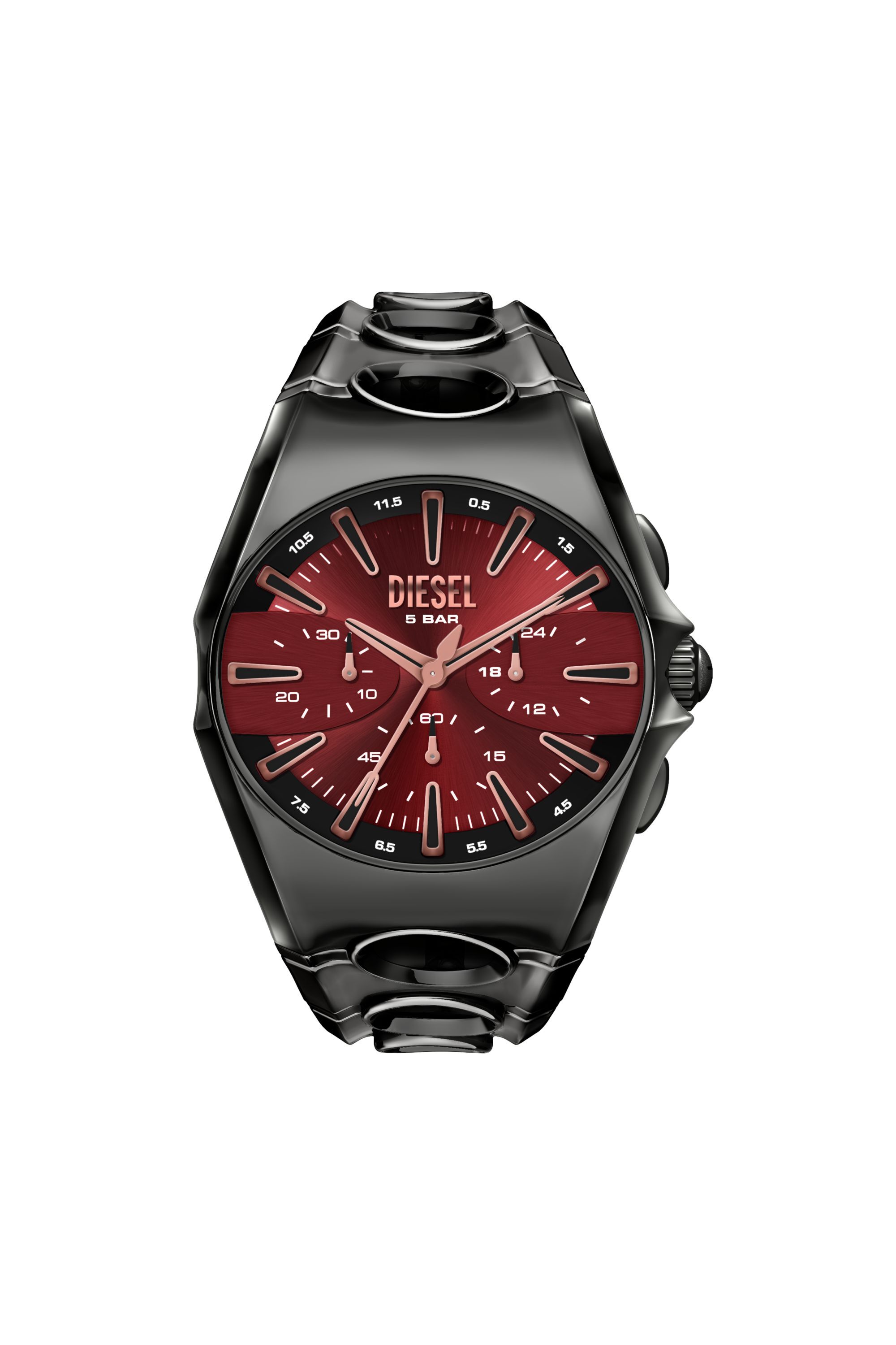 Diesel - DZ4726 WATCH, Man's D-Curve gunmetal stainless steel watch in Black - 1