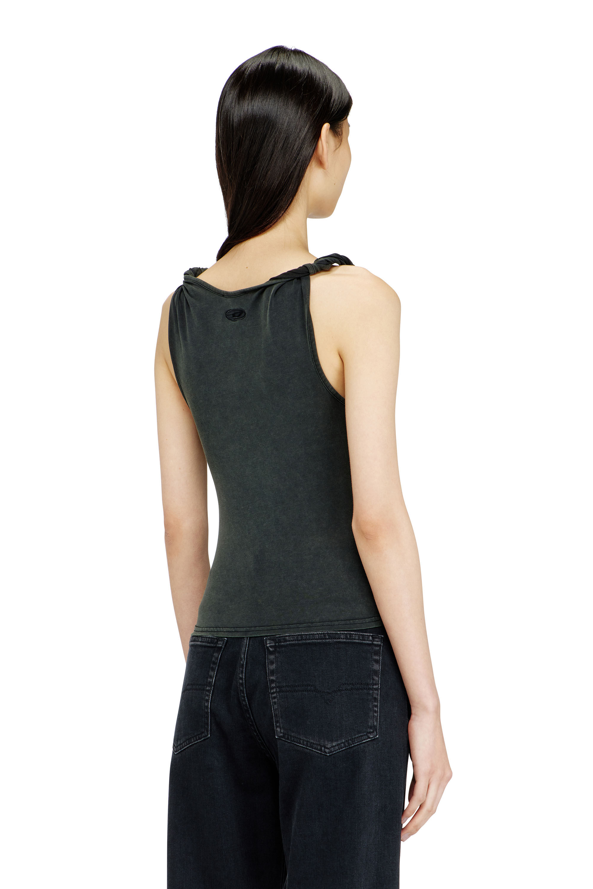 Diesel - T-TWY-S1, Woman's Tank top with twisted straps in Grey - 4
