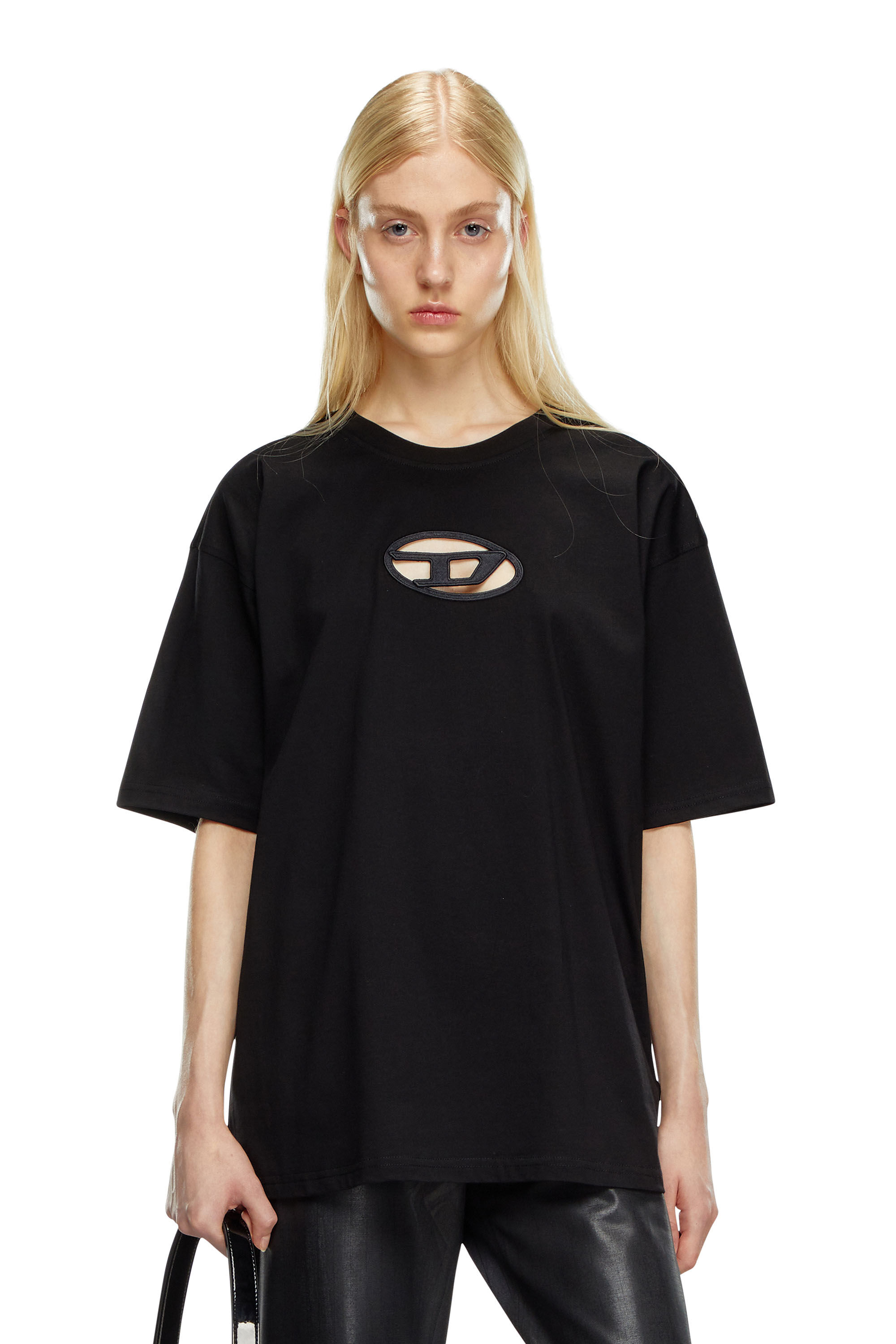 Diesel - T-BOXT-OD, Unisex T-shirt with embroidered Oval D in Black - Image 5
