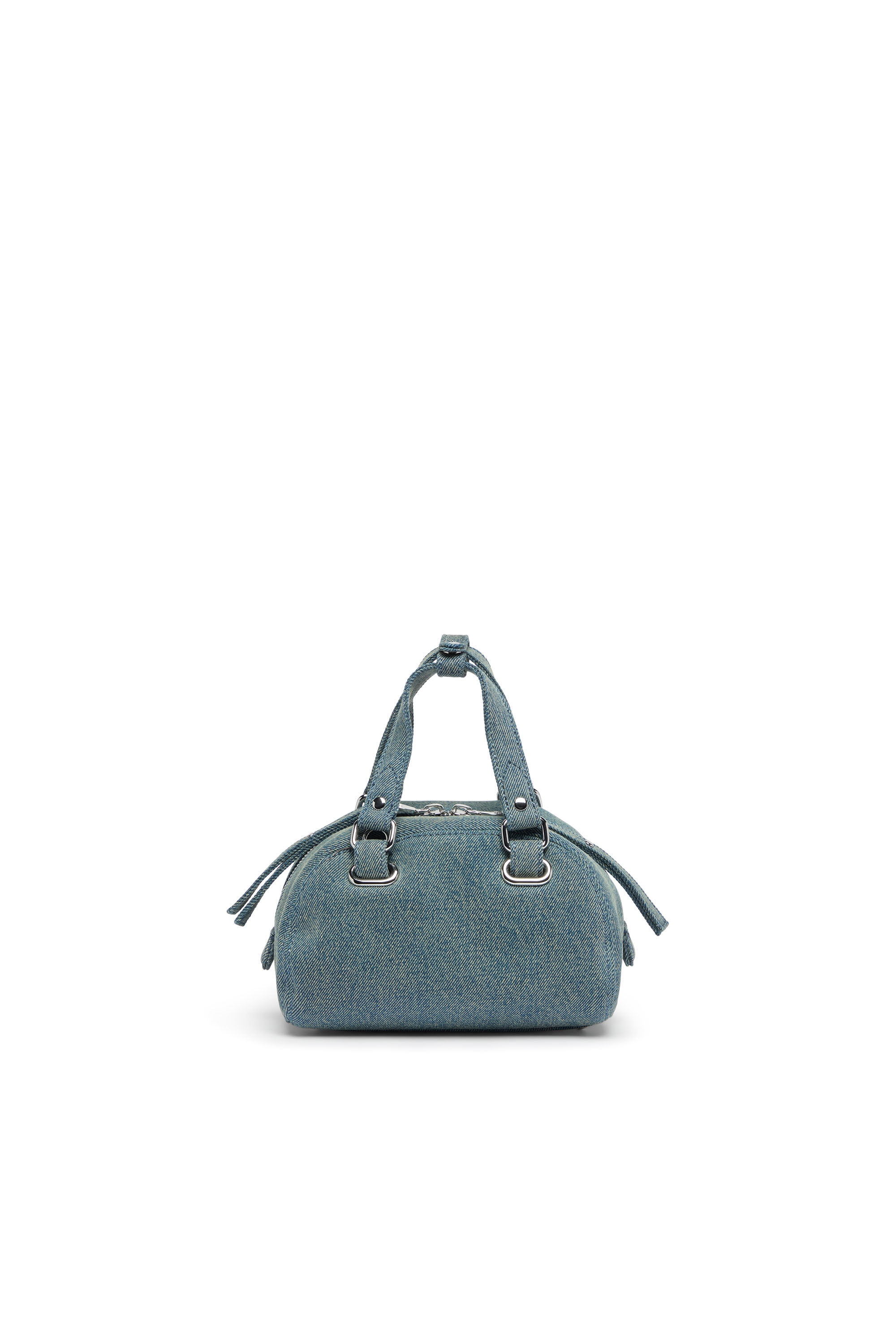 Diesel - 1DR DOME SOFT CROSSBODY, Unisex's 1DR Dome-Small bowling bag in denim with Oval D logo in Light Blue - 2