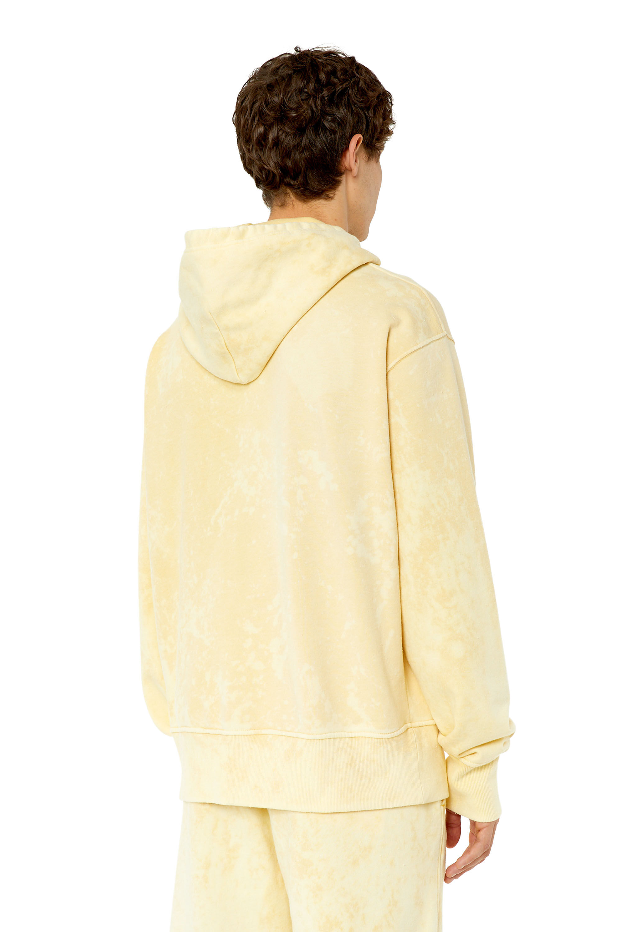 Diesel - S-MACS-HOOD-G2, Man's Oversized faded hoodie with logo in Yellow - 4
