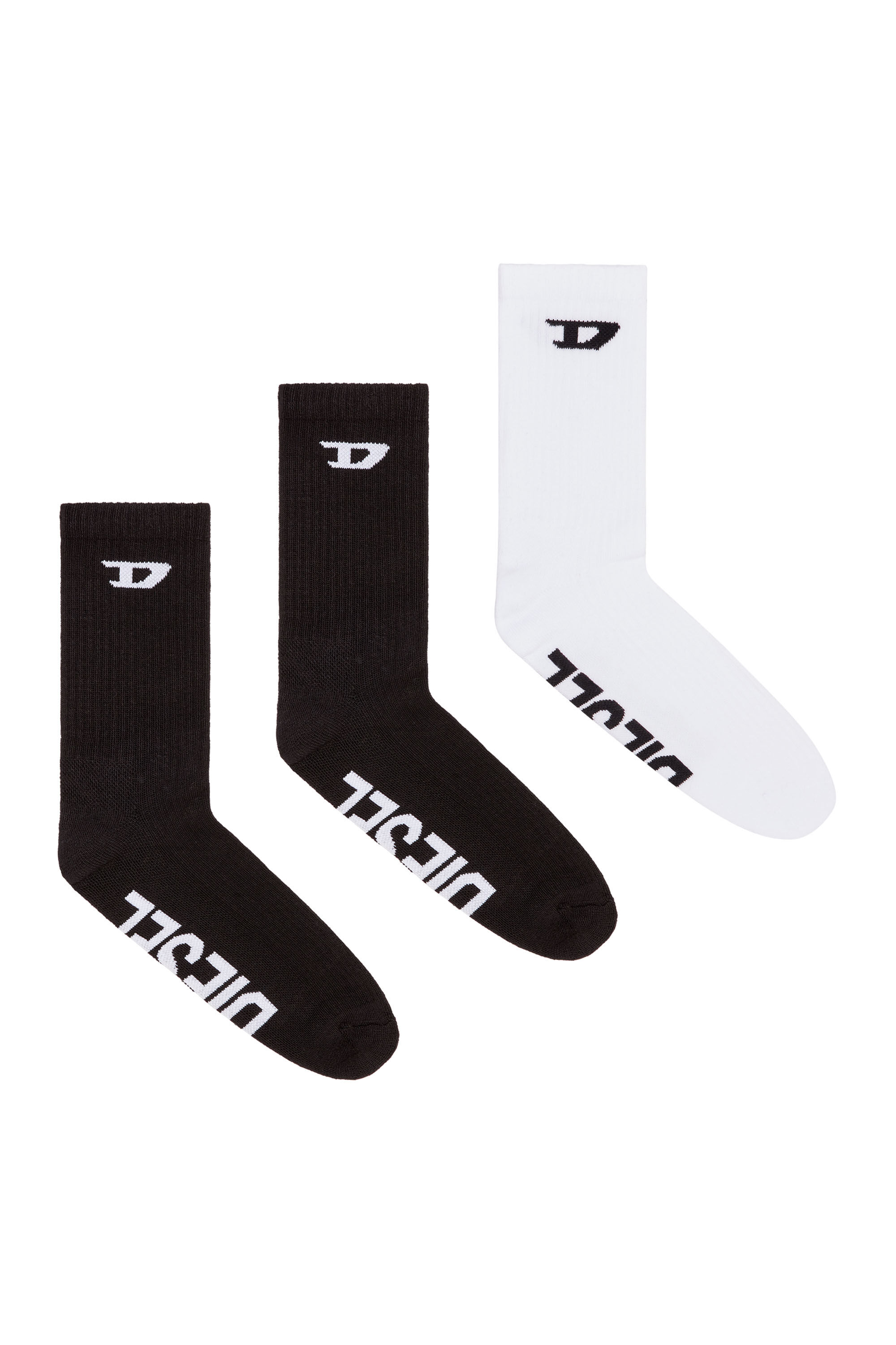 Diesel - SKM-D-CREW-SPORT-SOCKS, Black/White - Image 1