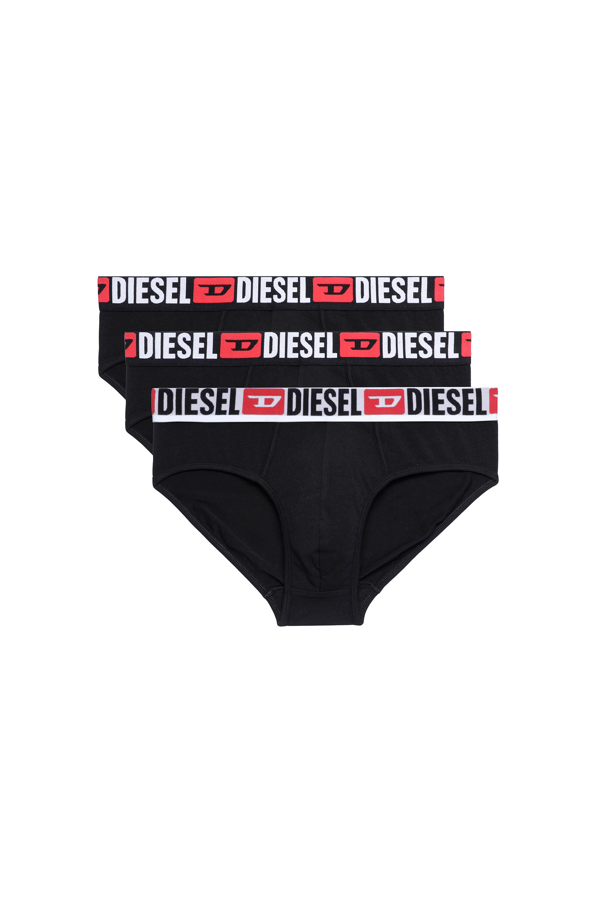 Diesel - UMBR-ANDRETHREEPACK, Man Three-pack of solid-colour briefs in Black - Image 2