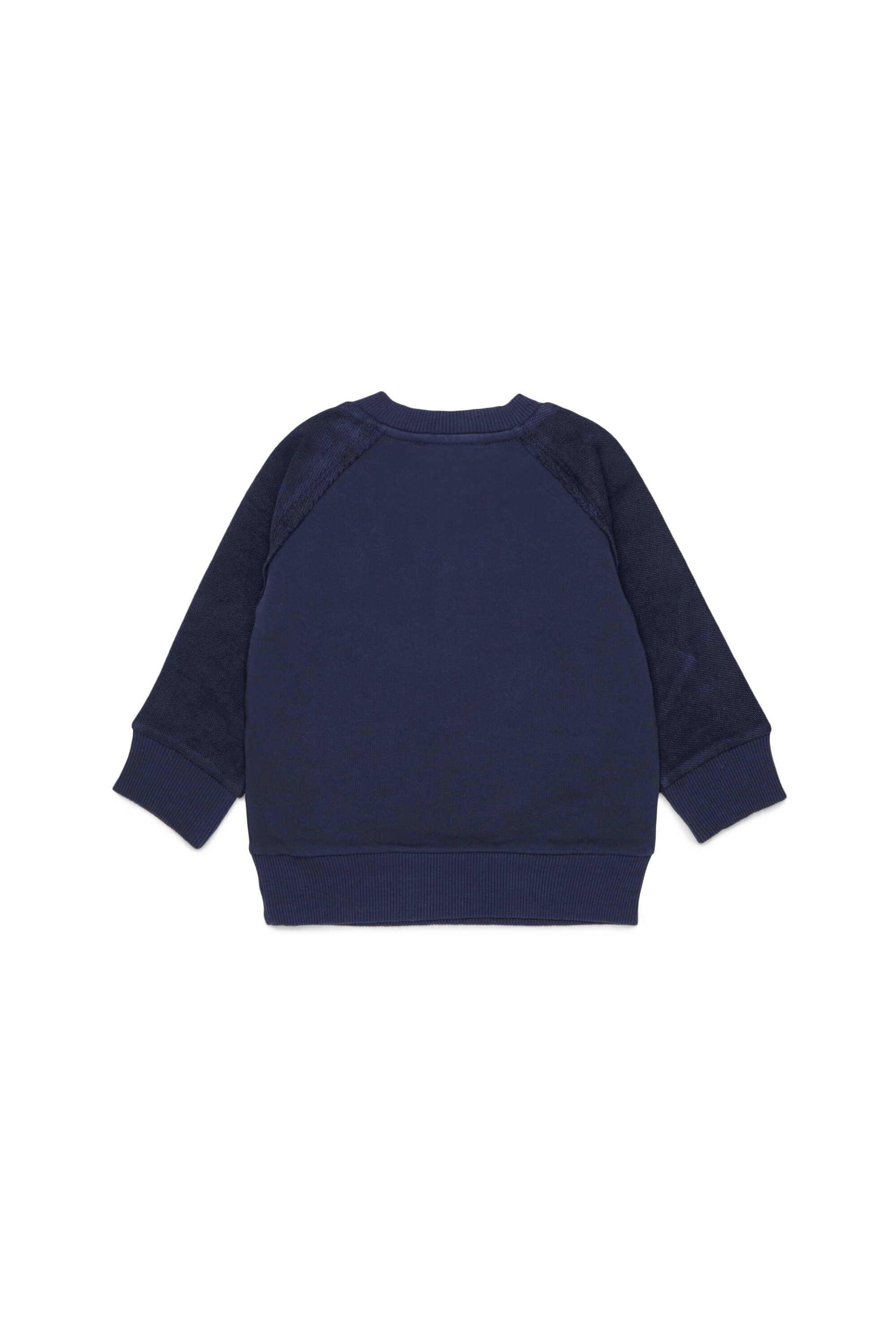 Diesel - SEANSB, Man's Cotton sweatshirt with frayed-effect logo in Dark Blue - 2
