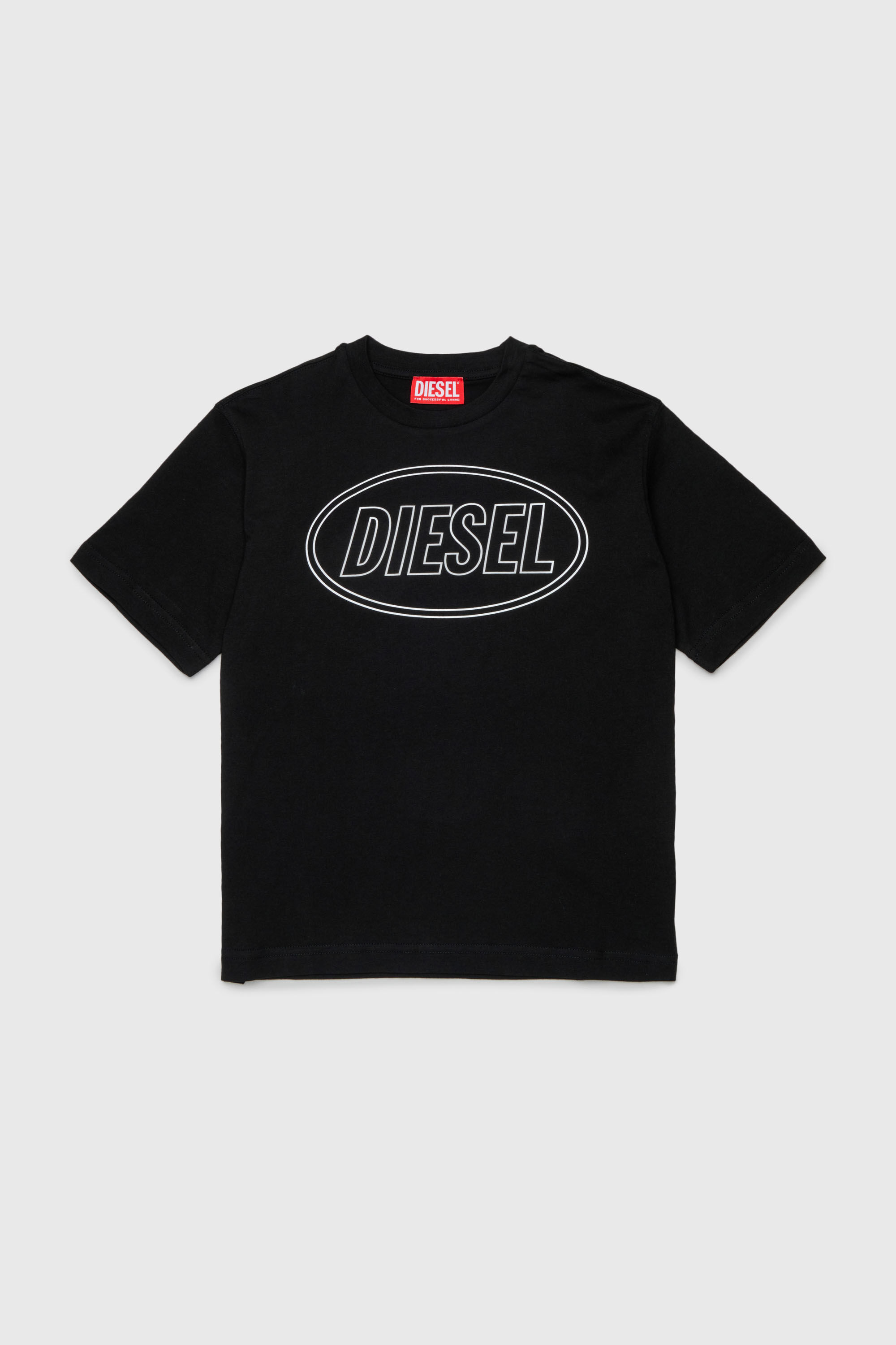 Diesel - TCIRCLE OVER, Man's Cotton T-shirt with Diesel print in Black - 1