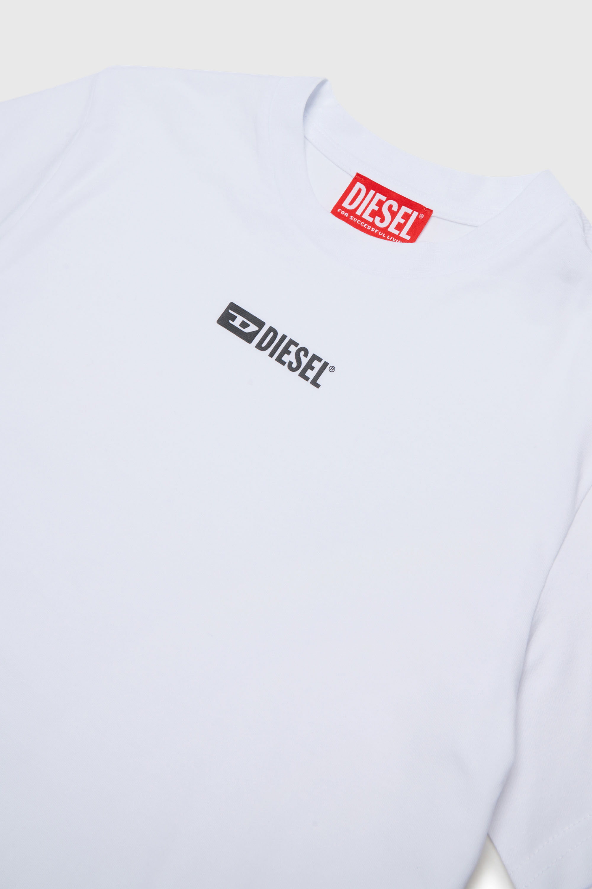 Diesel - UTTER, Man's T-shirt in stretch cotton with logo print in White - 3