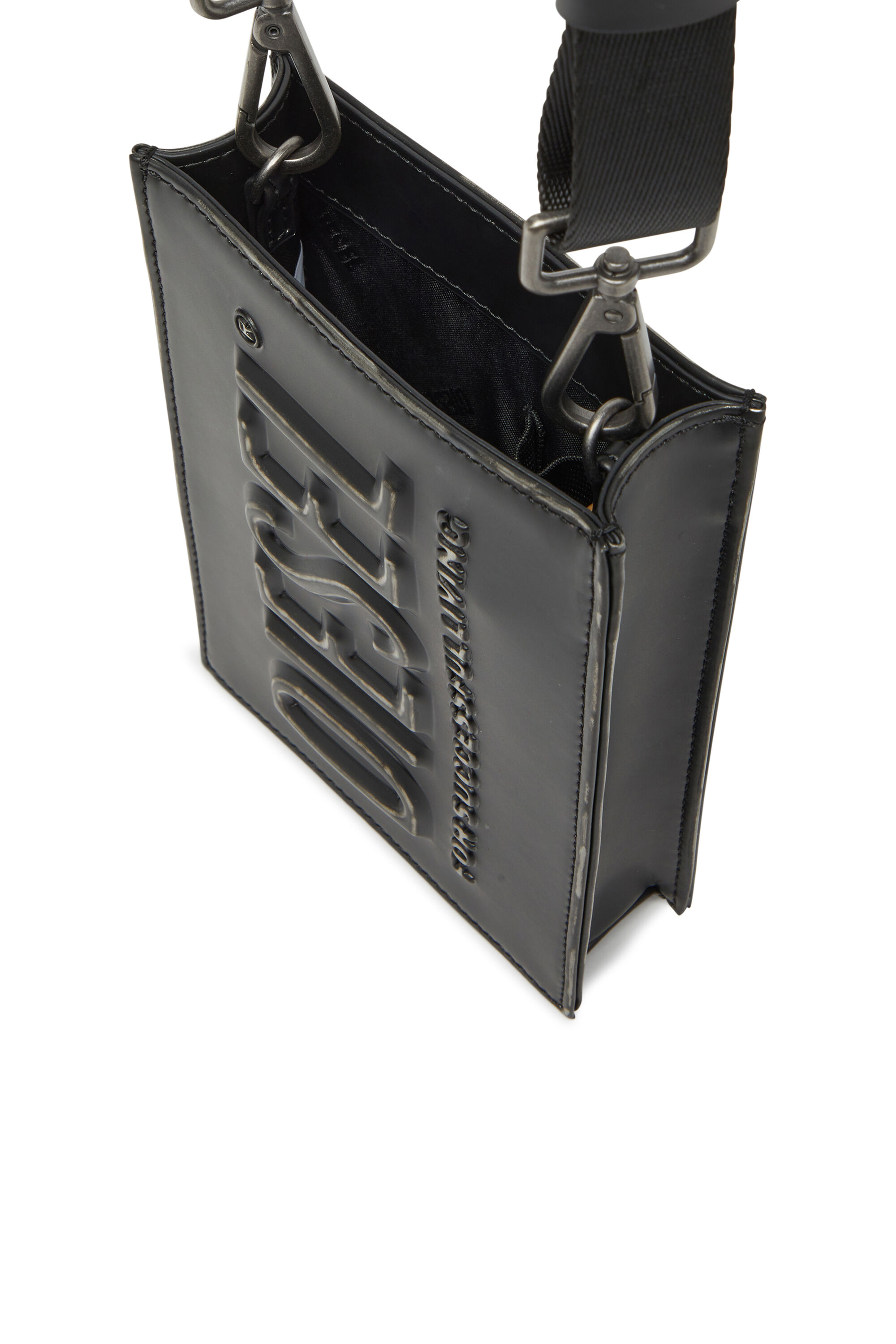 Diesel - DSL 3D MINI CROSSBODY X, Unisex's Dsl 3D - Bag with embossed logo in Black - 4