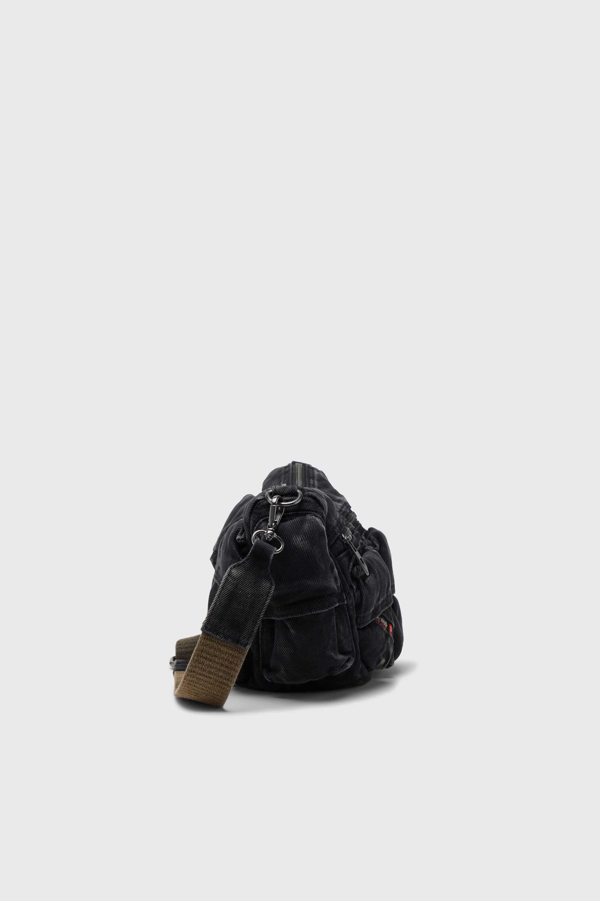 Diesel - MULTI-PKTS SHOULDER BAG X, Unisex's Multi-Pkts-Multipocket bag in washed denim in Black - 4