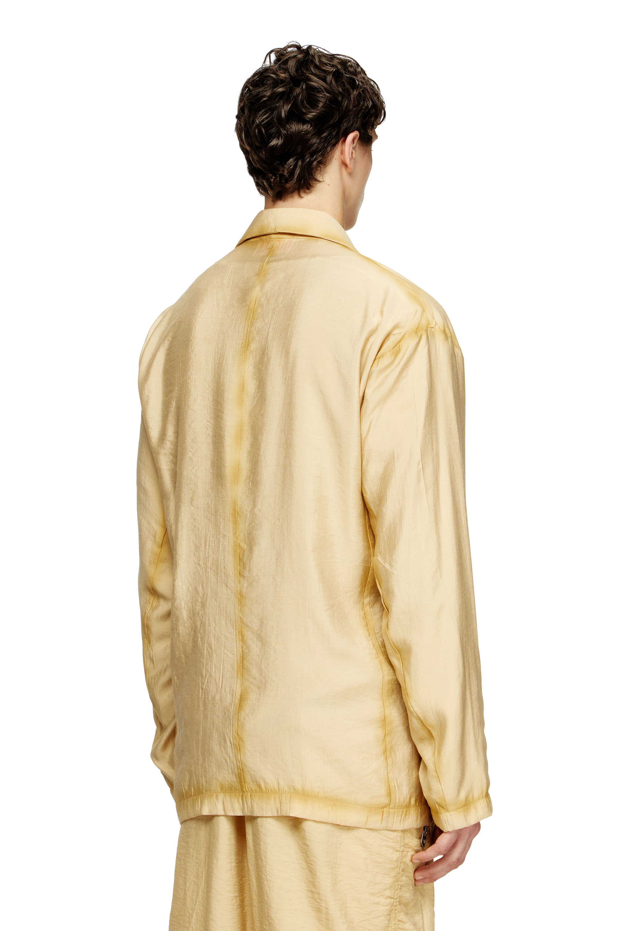 Diesel - J-KEYSERY, Man's Double-breasted blazer in wrinkled shell in Beige - 3