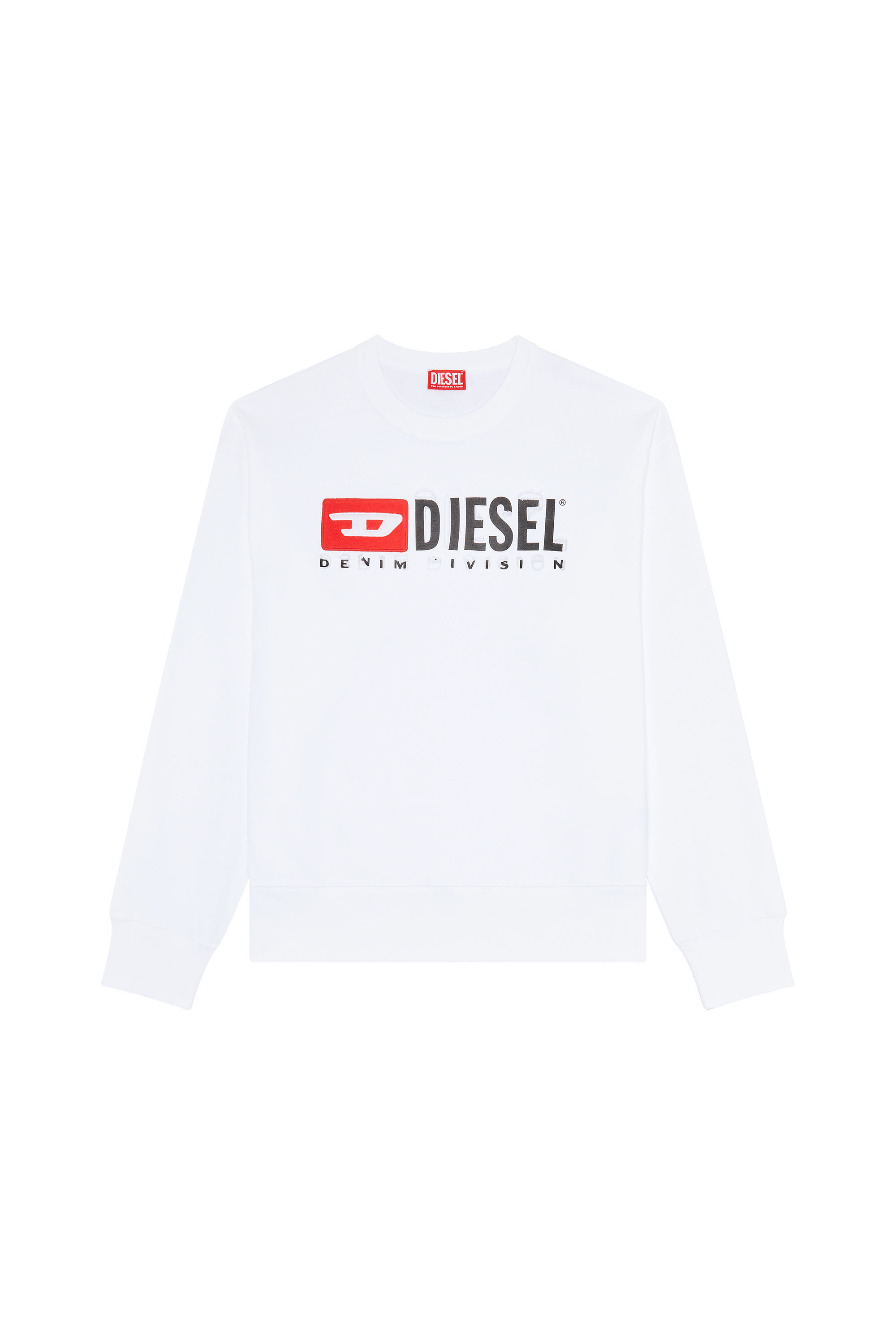 Diesel - S-MACS-DIVSTROYED, Man's Sweatshirt with peel-off letters in White - 2