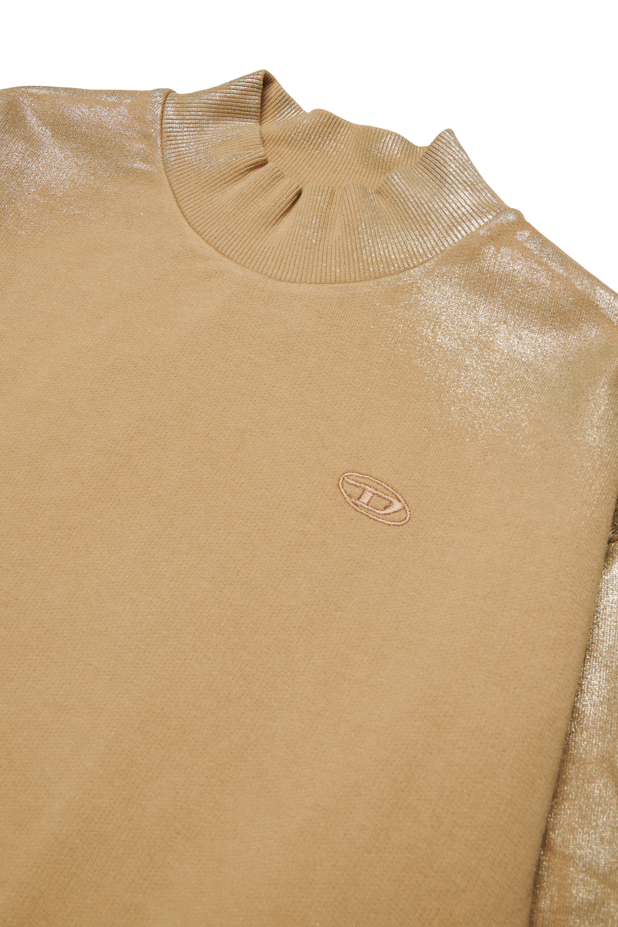 Diesel - SFALEXNS1, Woman's Sweatshirt with metallic-effect sleeves in Brown - 3