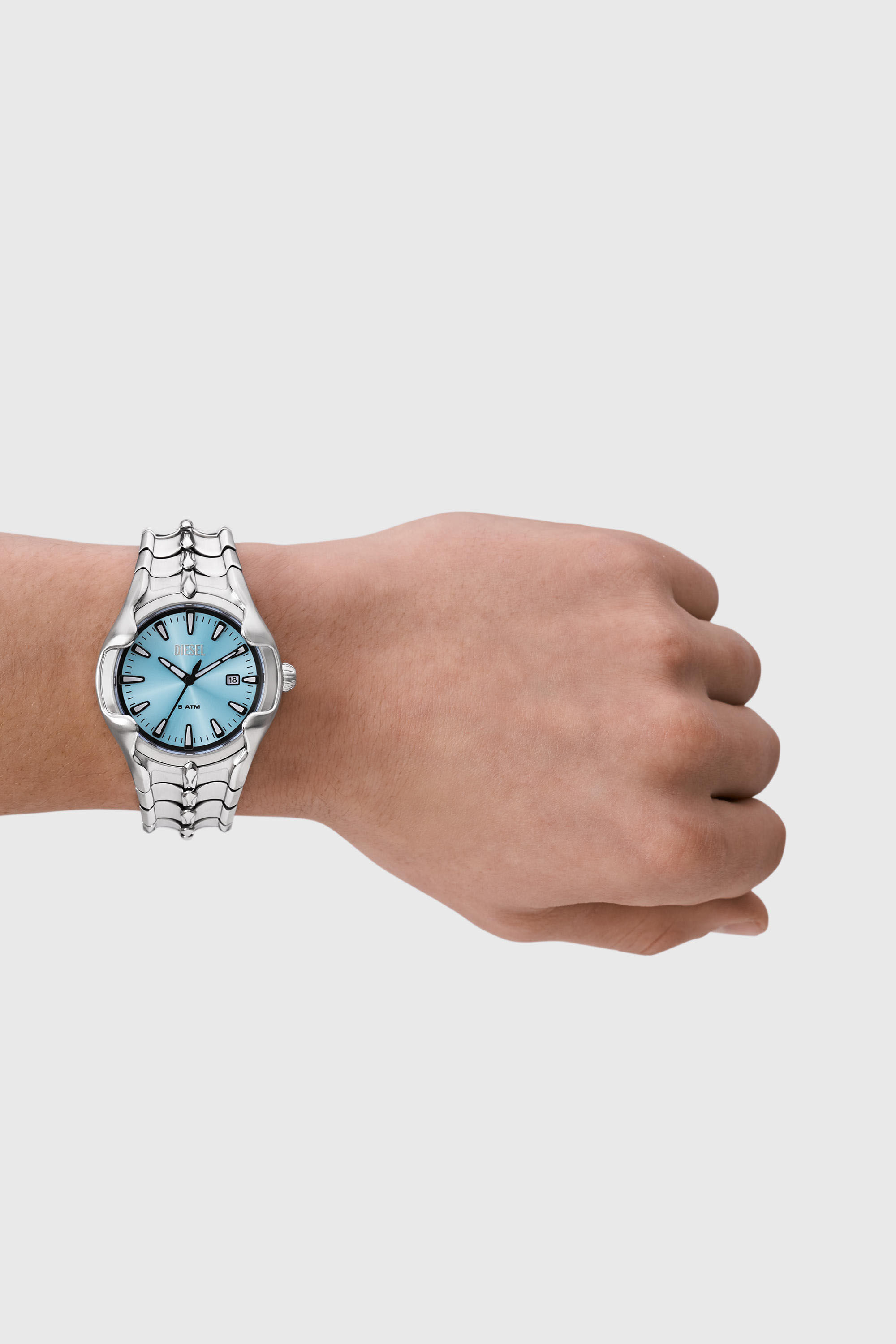 Diesel - DZ2200, Man's Vert three-hand date stainless steel watch in Silver - 5