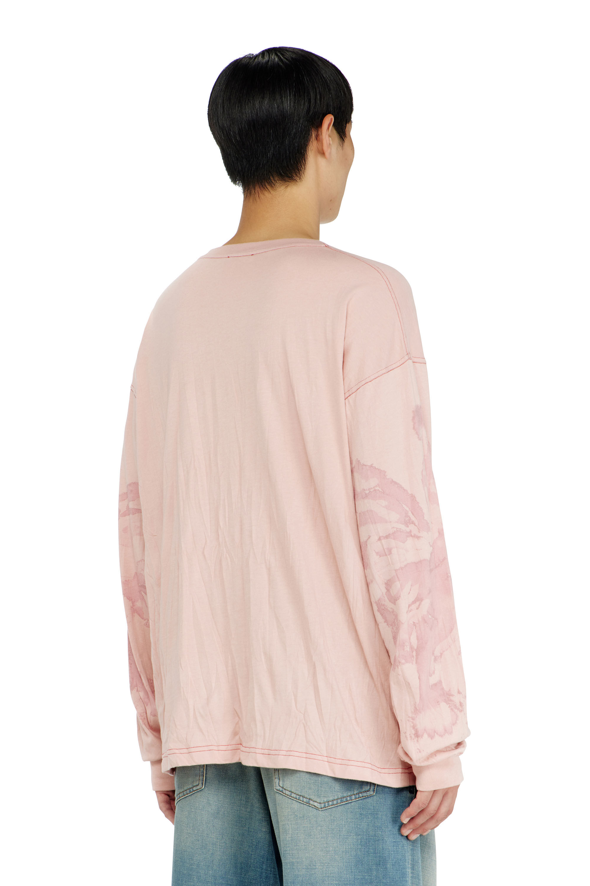 Diesel - T-BOXT-LS-AA4, Man's Relaxed long sleeve tee with blotched print in Pink - 4