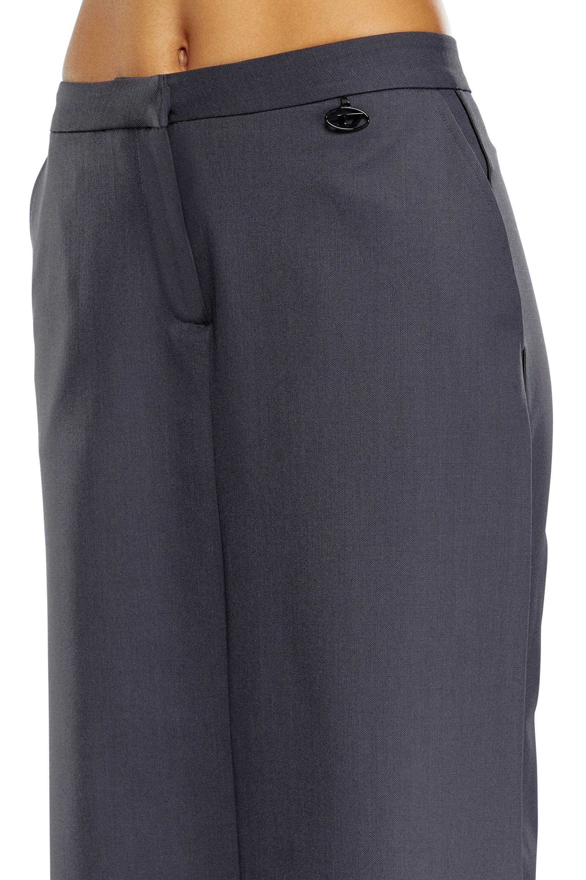 Diesel - P-EARL, Woman Hybrid skirt-pants in wool blend in Grey - Image 5