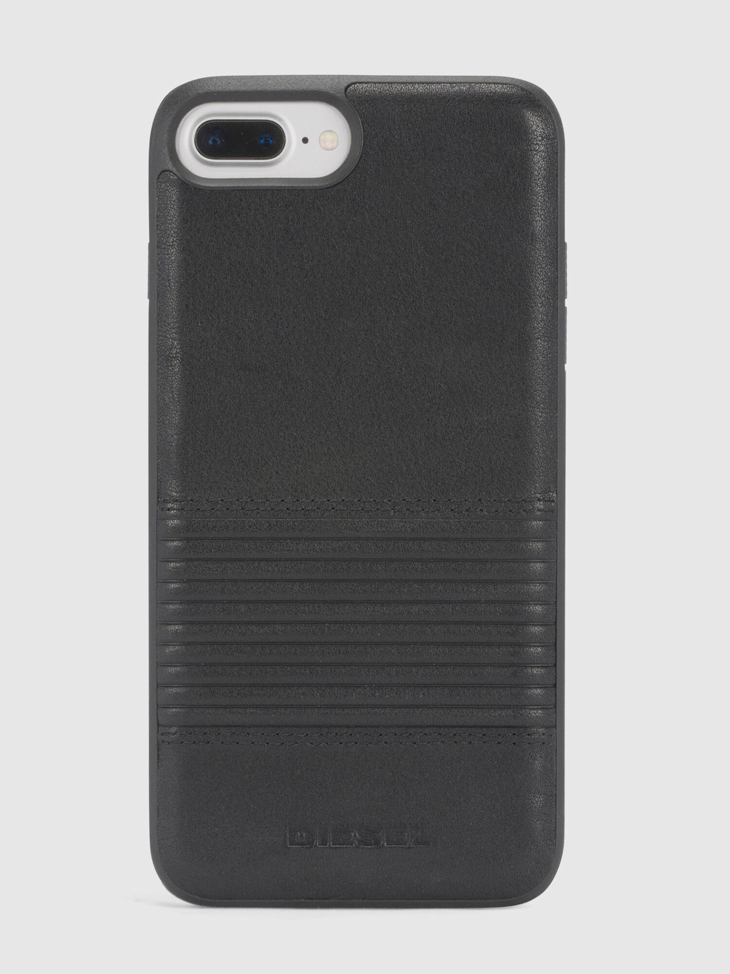 Diesel - BLACK LINED LEATHER IPHONE 8/7/6s/6 CASE, Unisex's Black lined leather case, iPhone 8/7/6s/6 in Black - 2