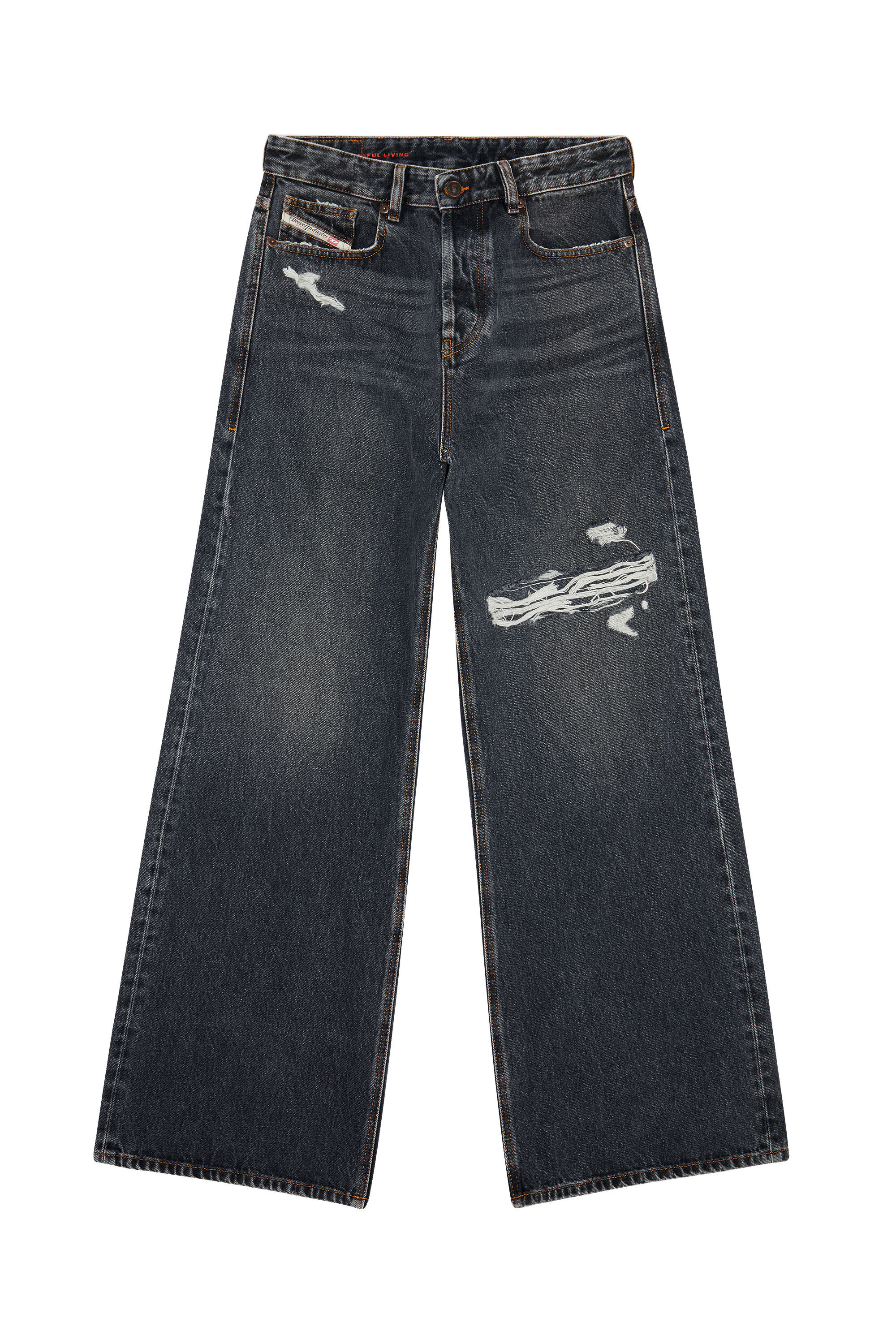 Diesel - Unisex's Relaxed Jeans 1996 D-Sire 007F6, Black/Dark grey - 8