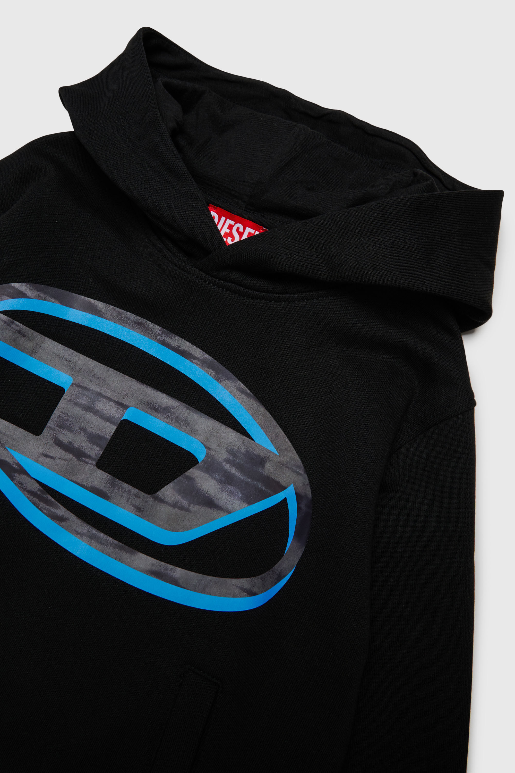Diesel - SVELLYHOOD OVER, Man's Hoodie with two-tone Oval D print in Black - 3
