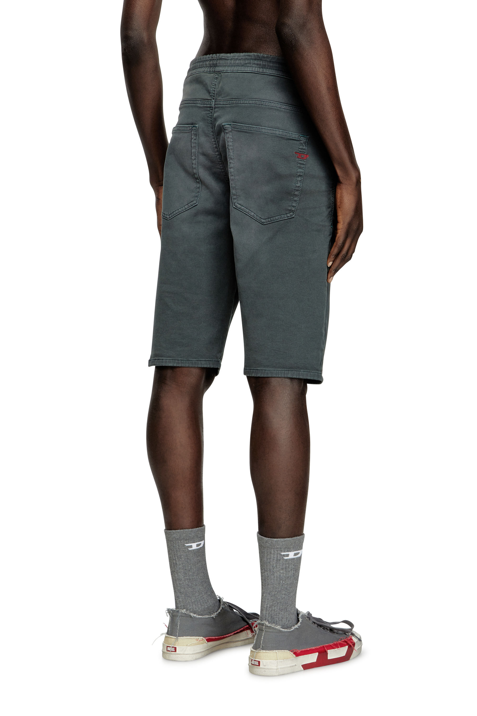 Diesel - 2033 D-KROOLEY-SHORT JOGG, Man's Chino shorts in JoggJeans in Dark grey - 2