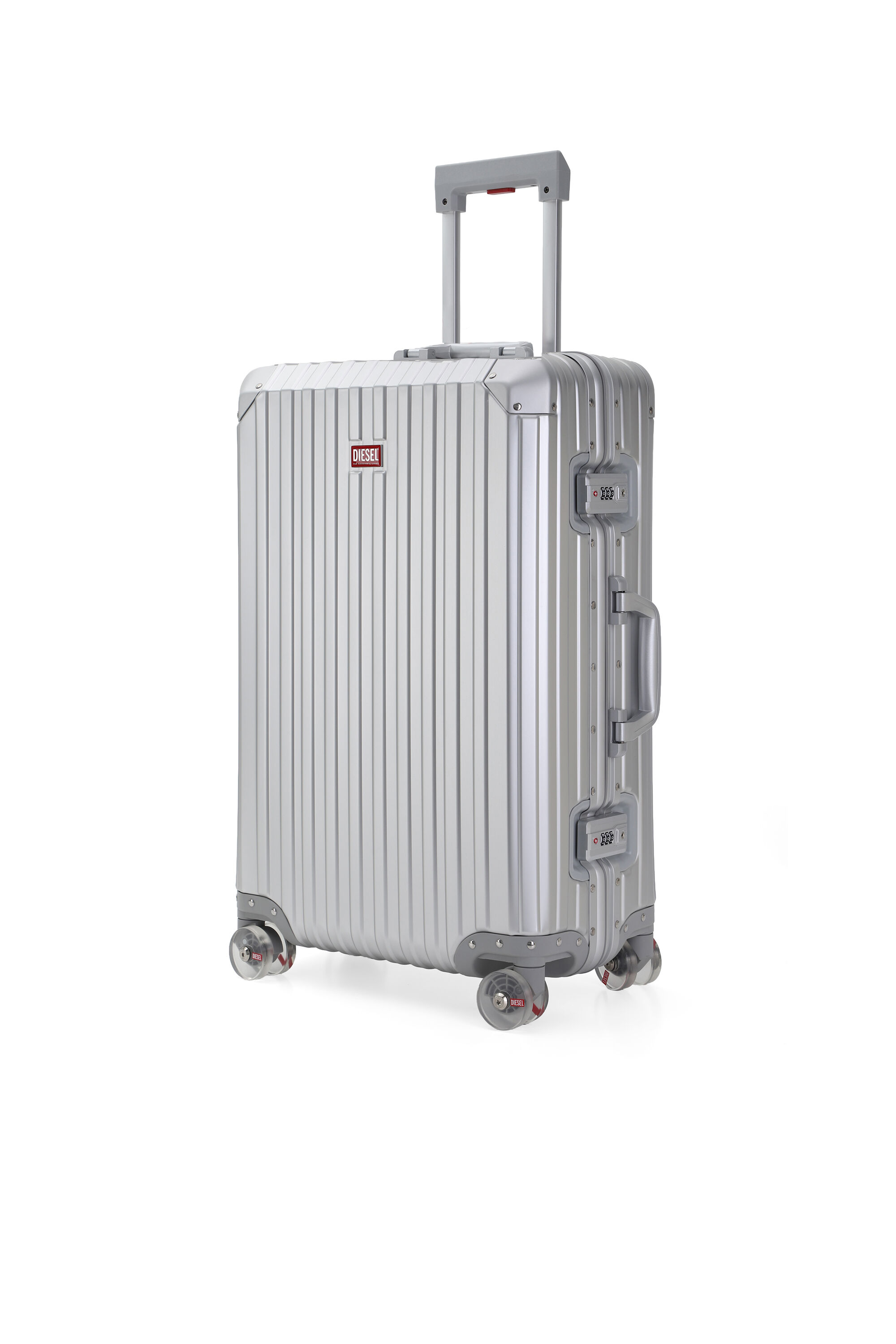 Diesel - DIESEL ALUMINUM TROLLEY- DSL002, Unisex's Aluminum suitcase size M in Silver - 5