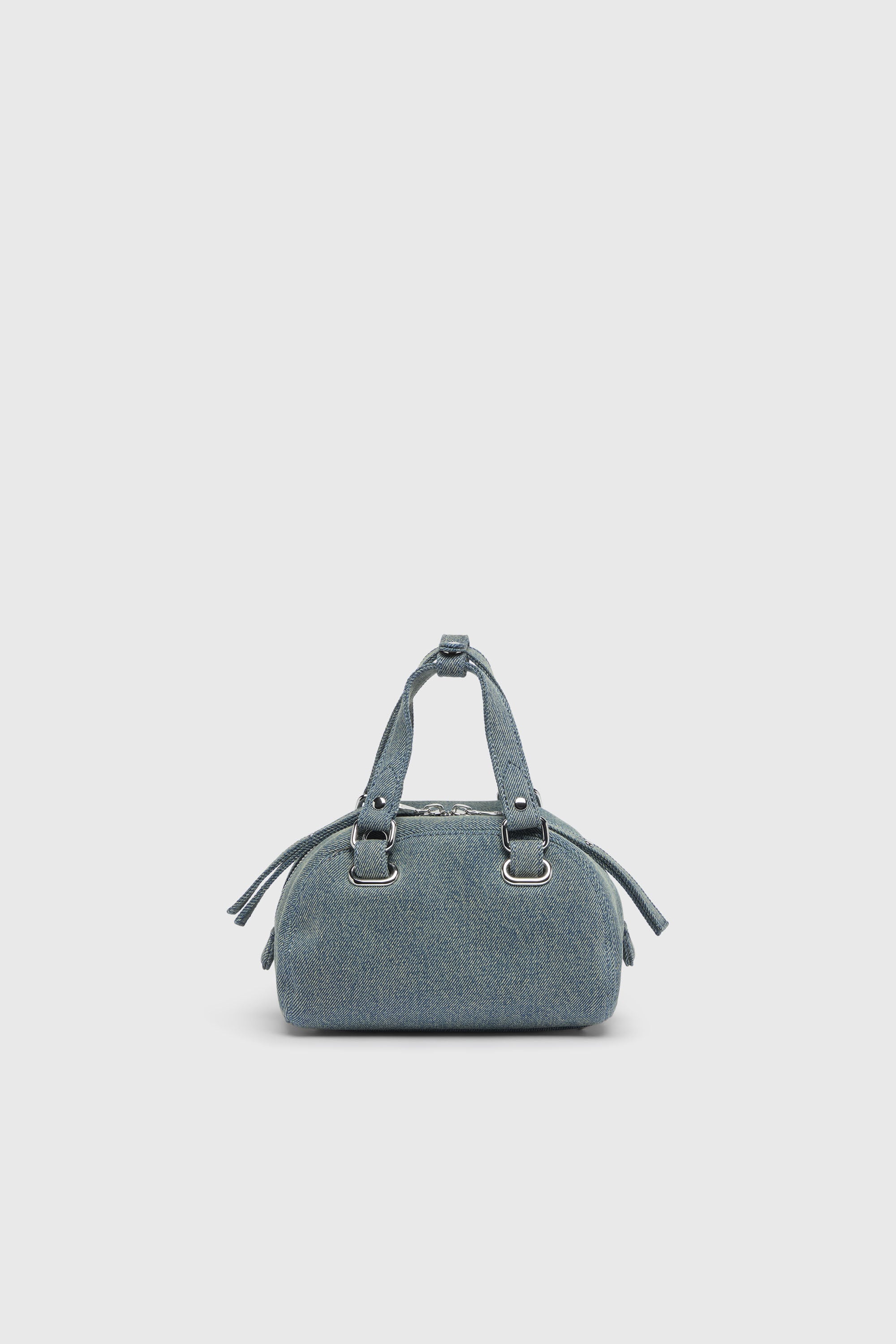 Diesel - 1DR DOME SOFT CROSSBODY, Unisex's 1DR Dome-Small bowling bag in denim with Oval D logo in Light Blue - 2