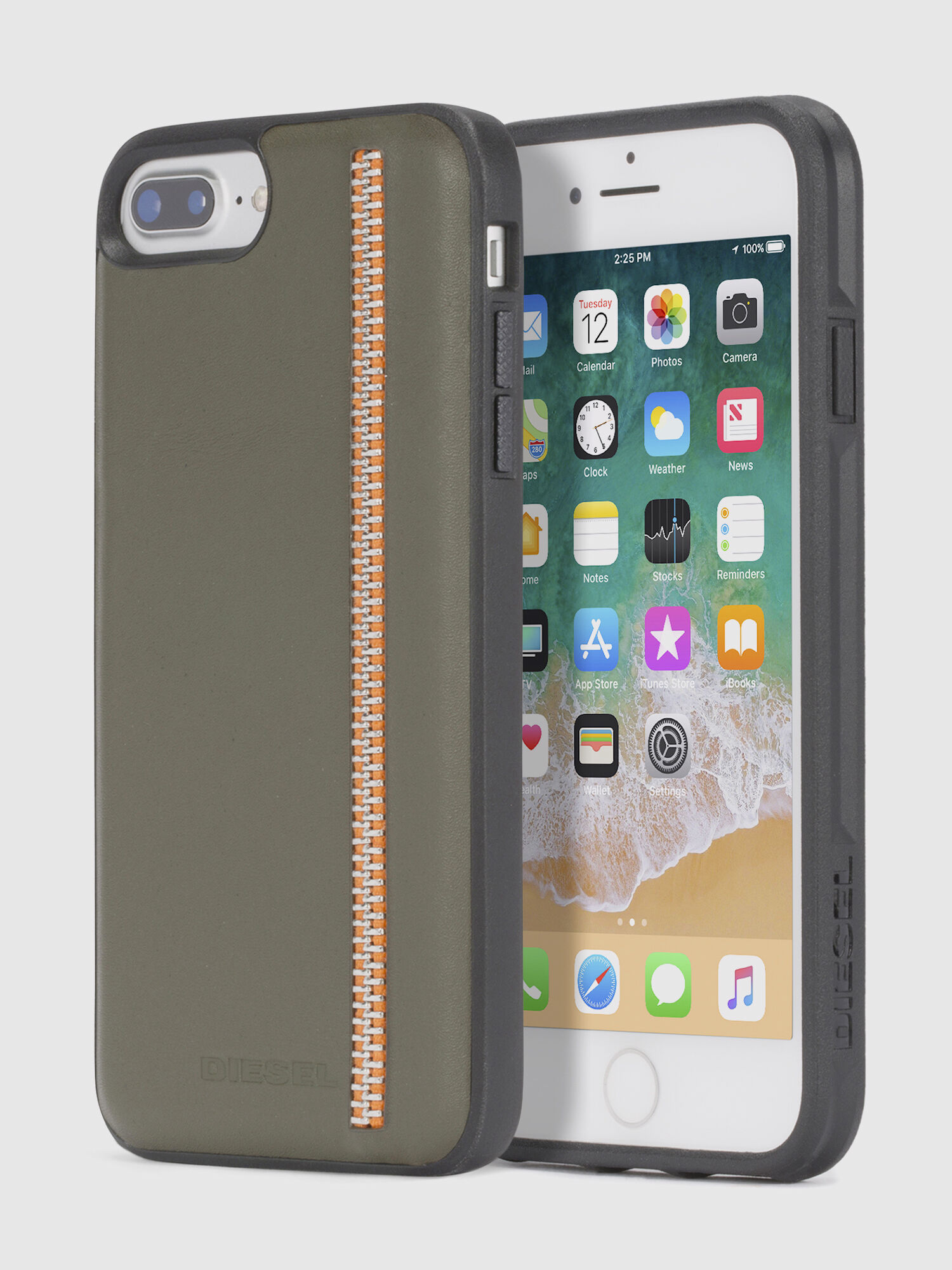 ZIP OLIVE LEATHER IPHONE 8 PLUS/7 PLUS/6s PLUS/6 PLUS CASE, 