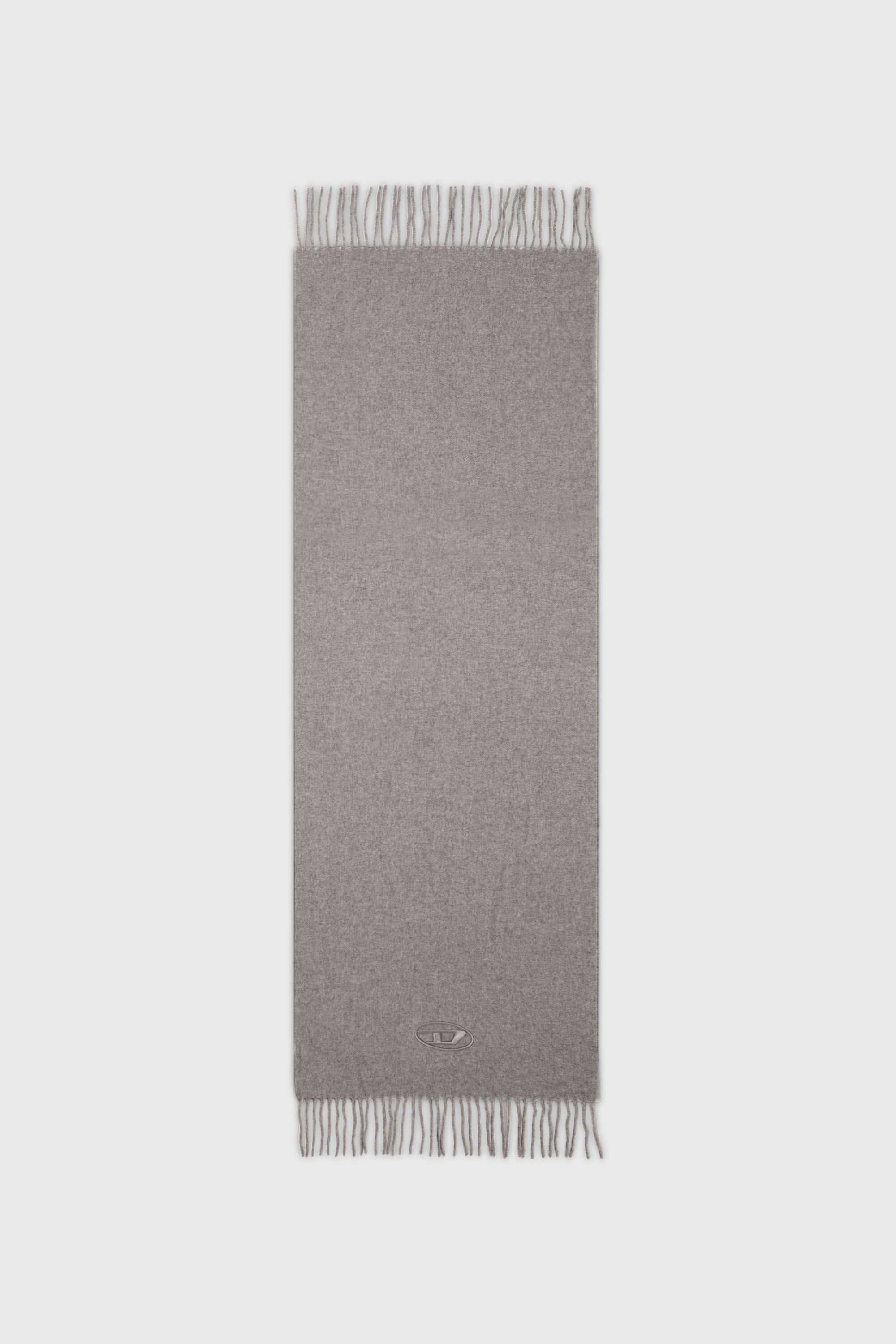 Diesel - S-IMON-D-LONG, Unisex's Wool-blend scarf with fringed edges in Grey - 2