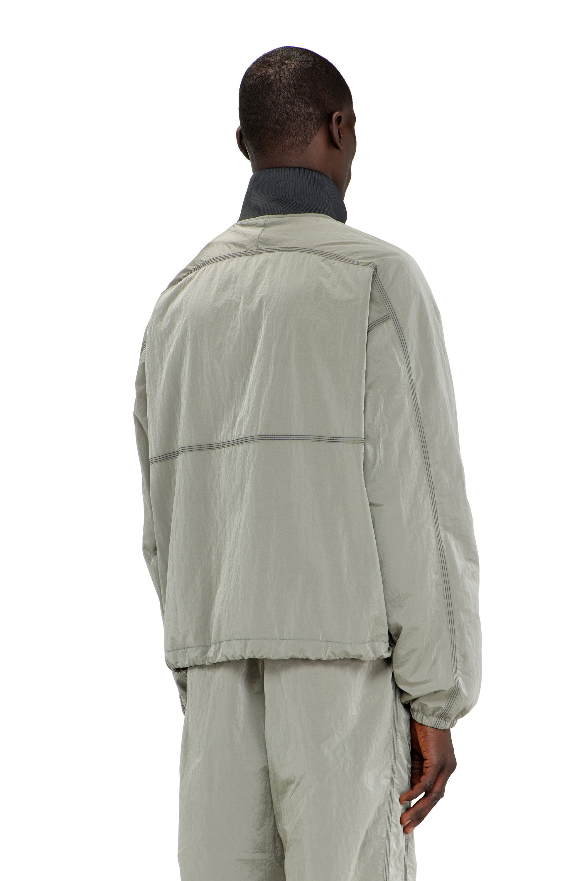 Diesel - J-ANOK, Man's Nylon jacket with crinkle effect in Light Grey - 4