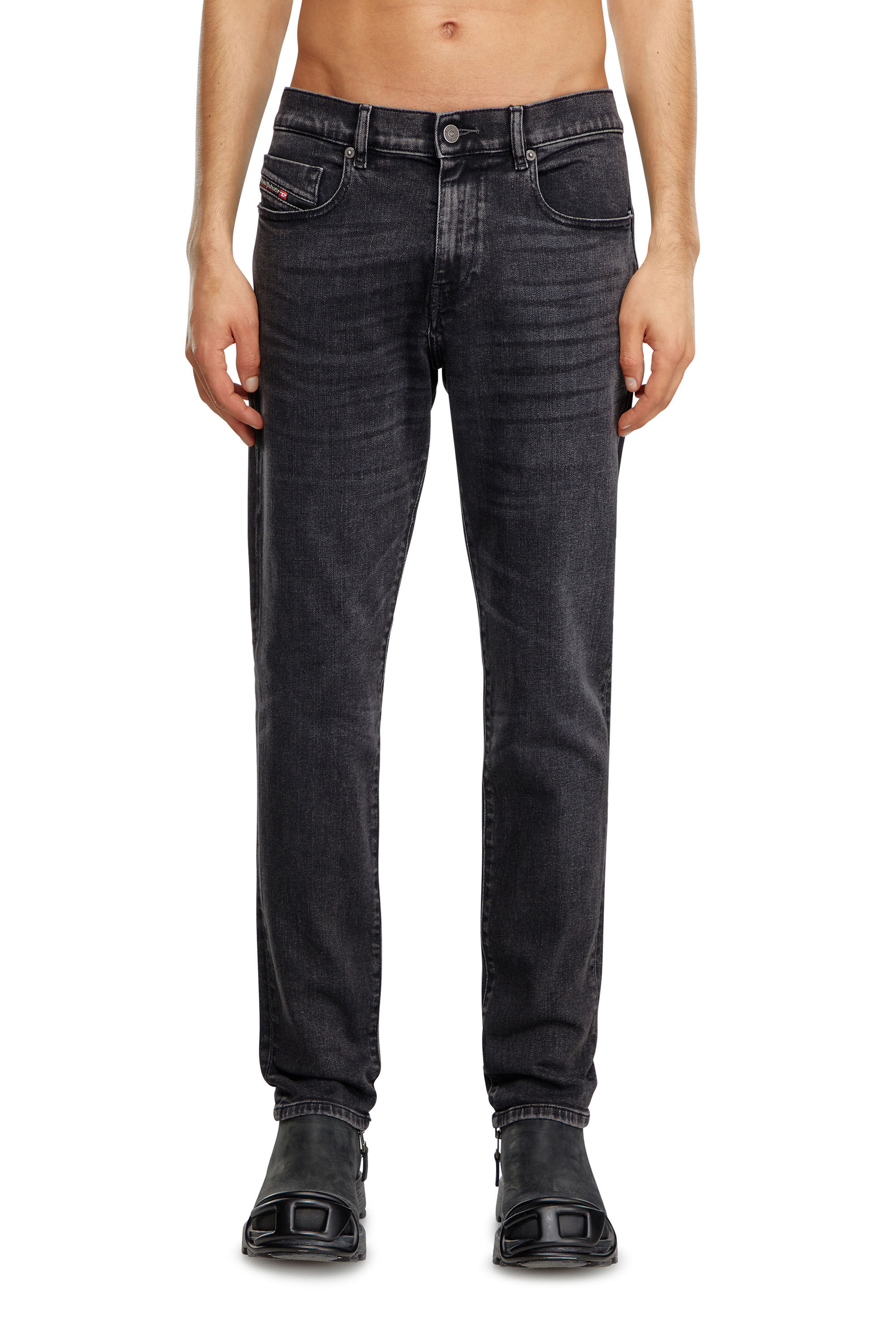 Diesel - Slim Jeans 2019 D-Strukt 09B83, Black/Dark grey - Image 3