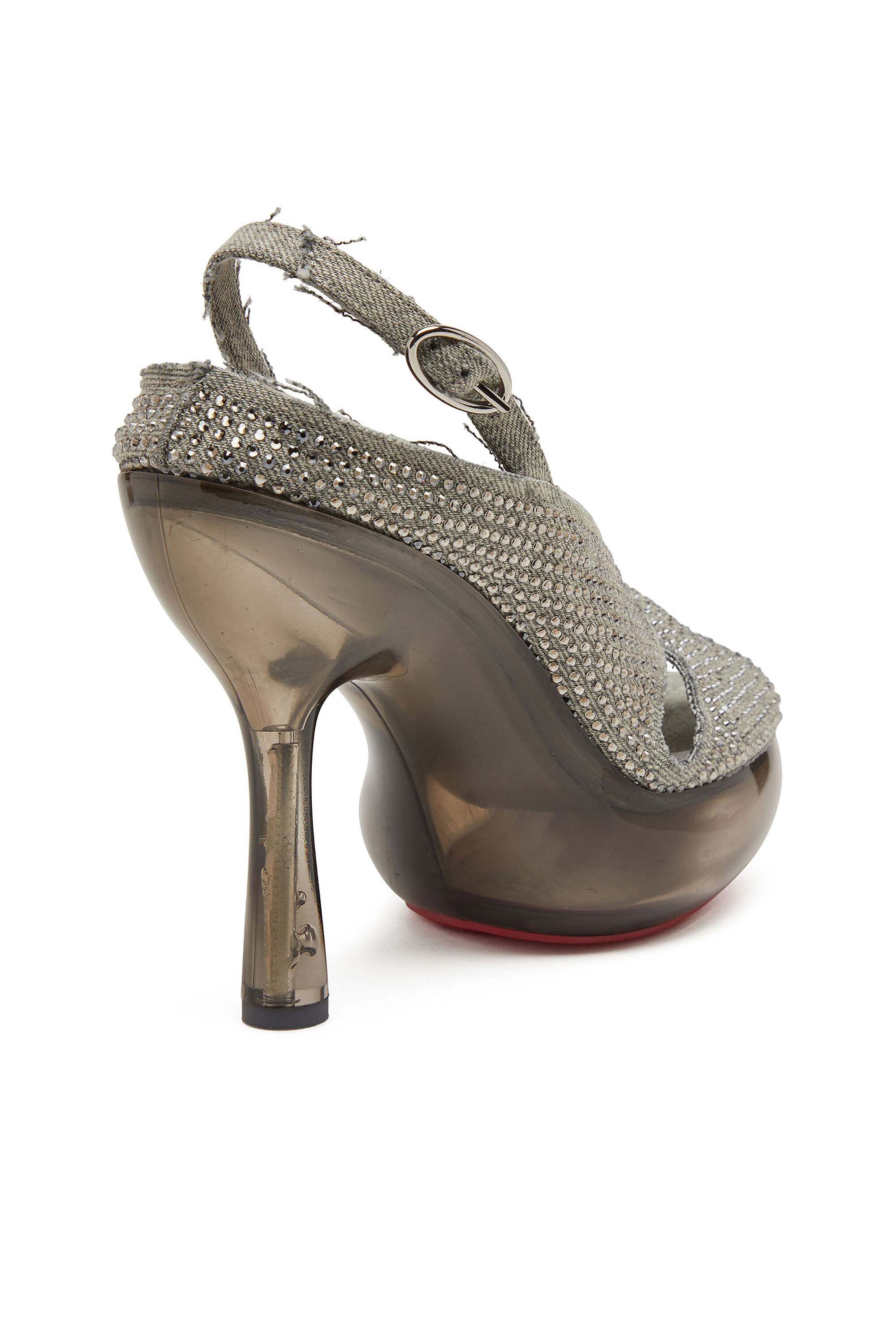 Diesel - D-LAKE PLATFORM SDL, Woman's D-Lake-Platform sandals in crystal denim and plexiglass in Grey - 5