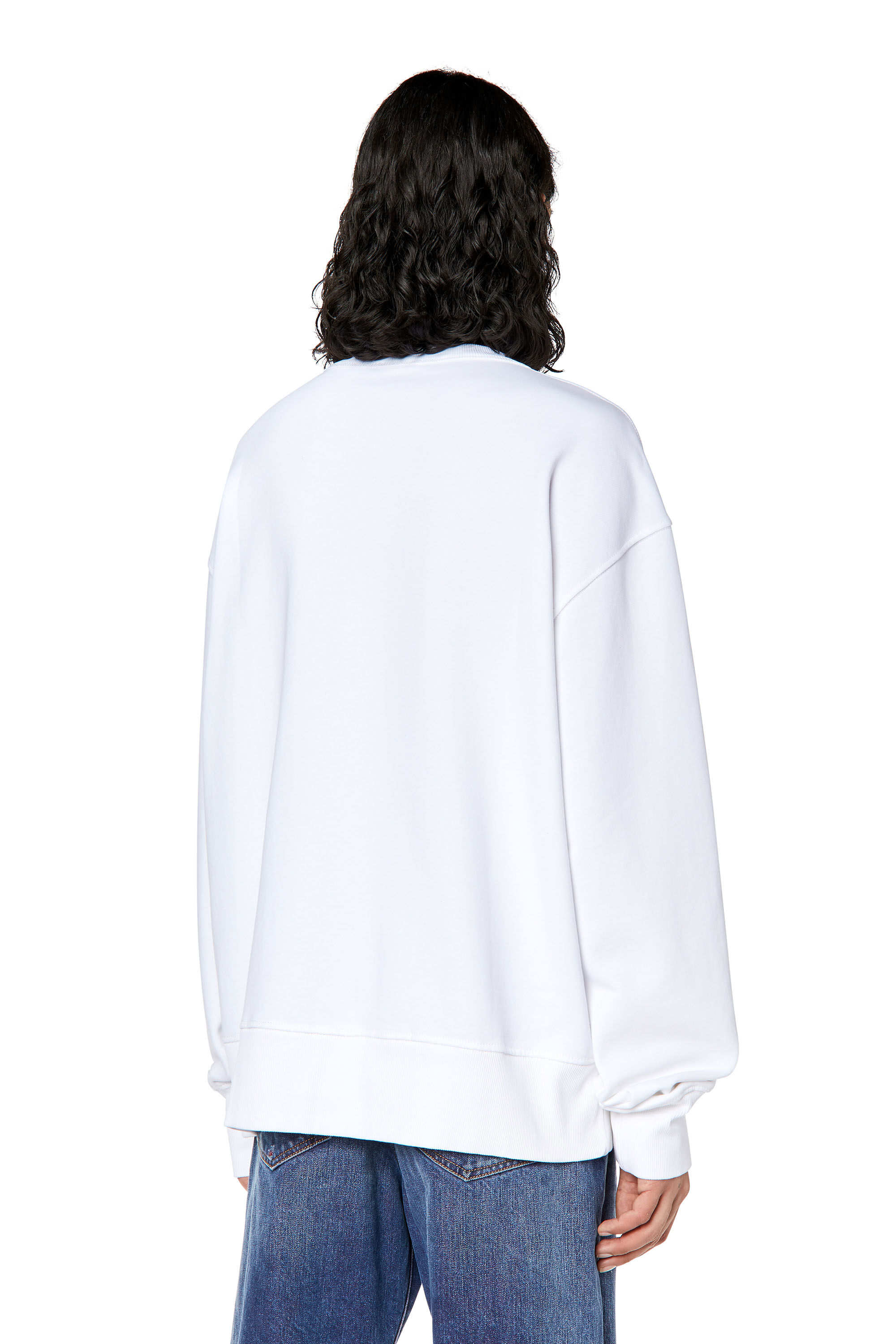 Diesel - S-MACS-DIVSTROYED, Man's Sweatshirt with peel-off letters in White - 4