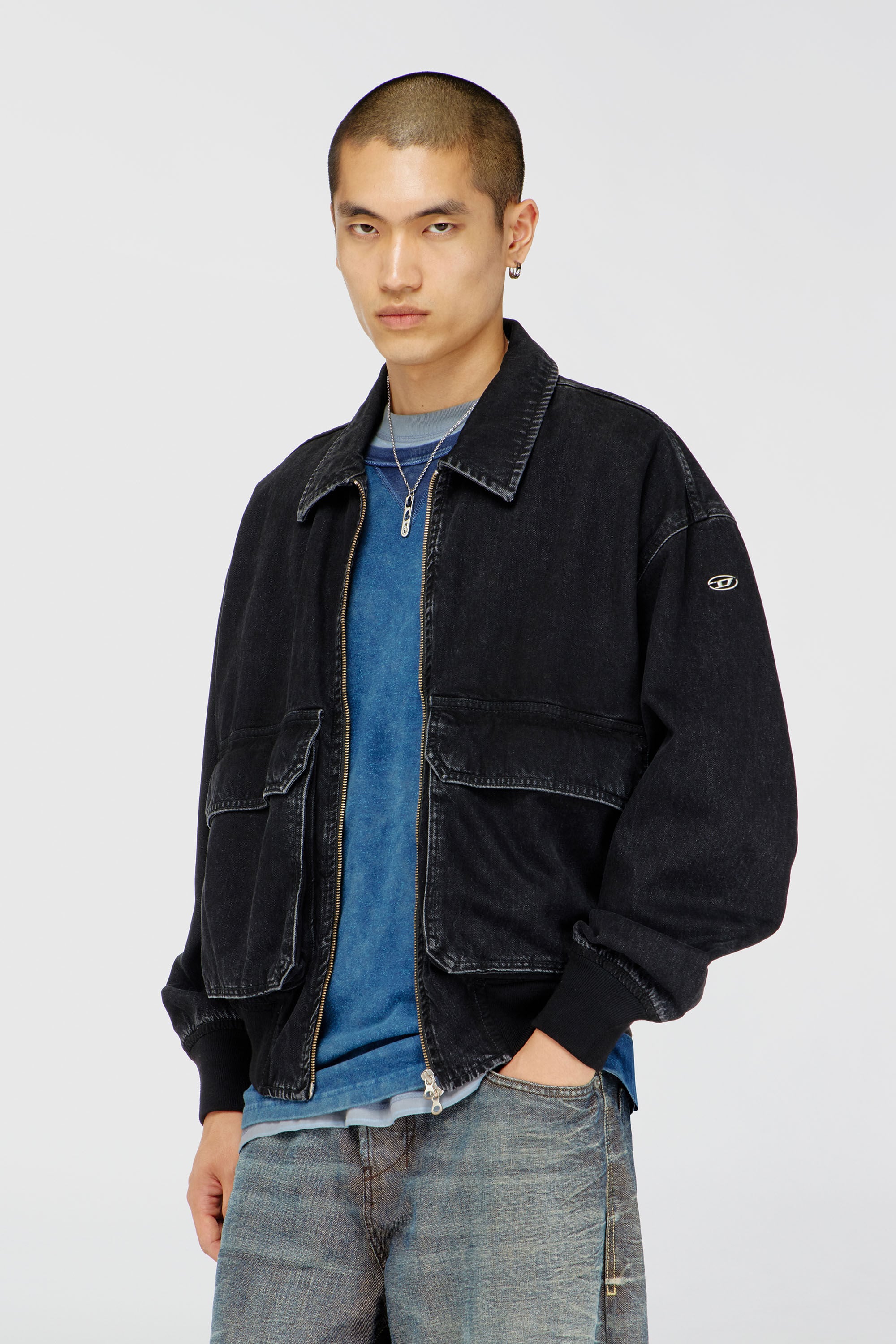 Diesel - D-KURZ, Unisex's Jacket in denim in Black - 3