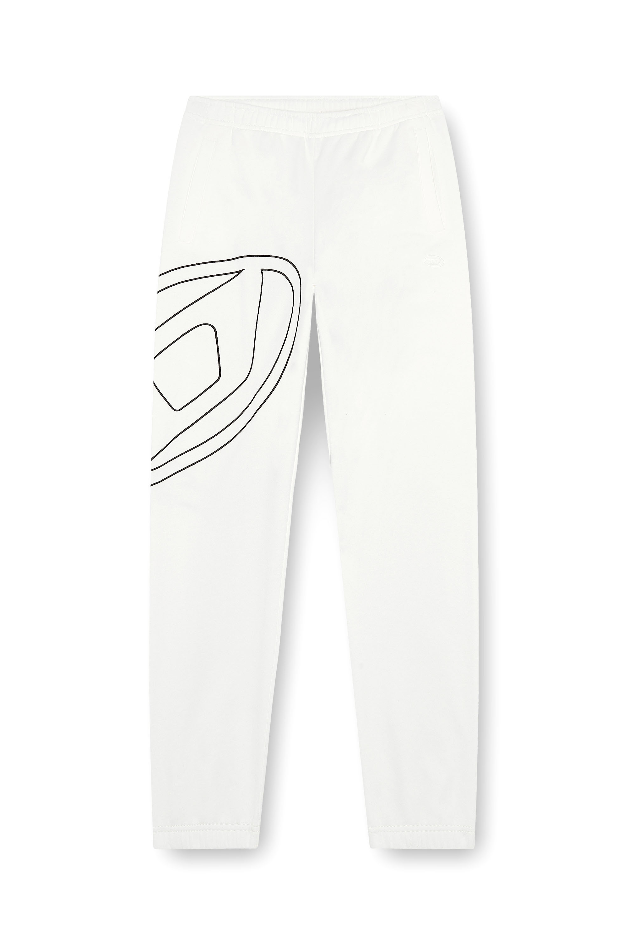 Diesel - P-MARKY-MEGOVAL-D, Man's Track pants with mega oval D in White - 3