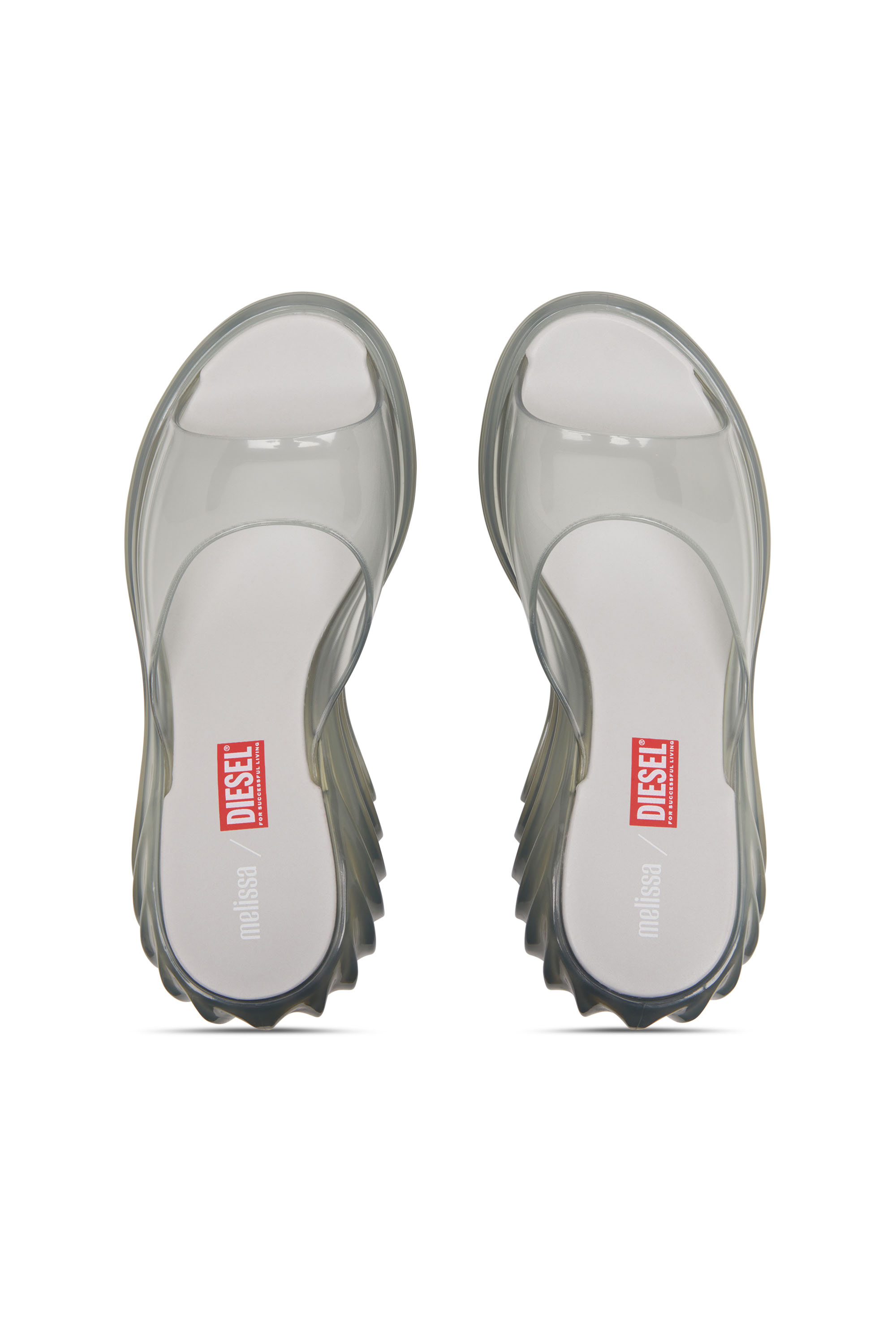 Diesel - MELISSA QUANTUM PLATFORM, Woman's Platform mule in Melflex® in Light Grey - 4